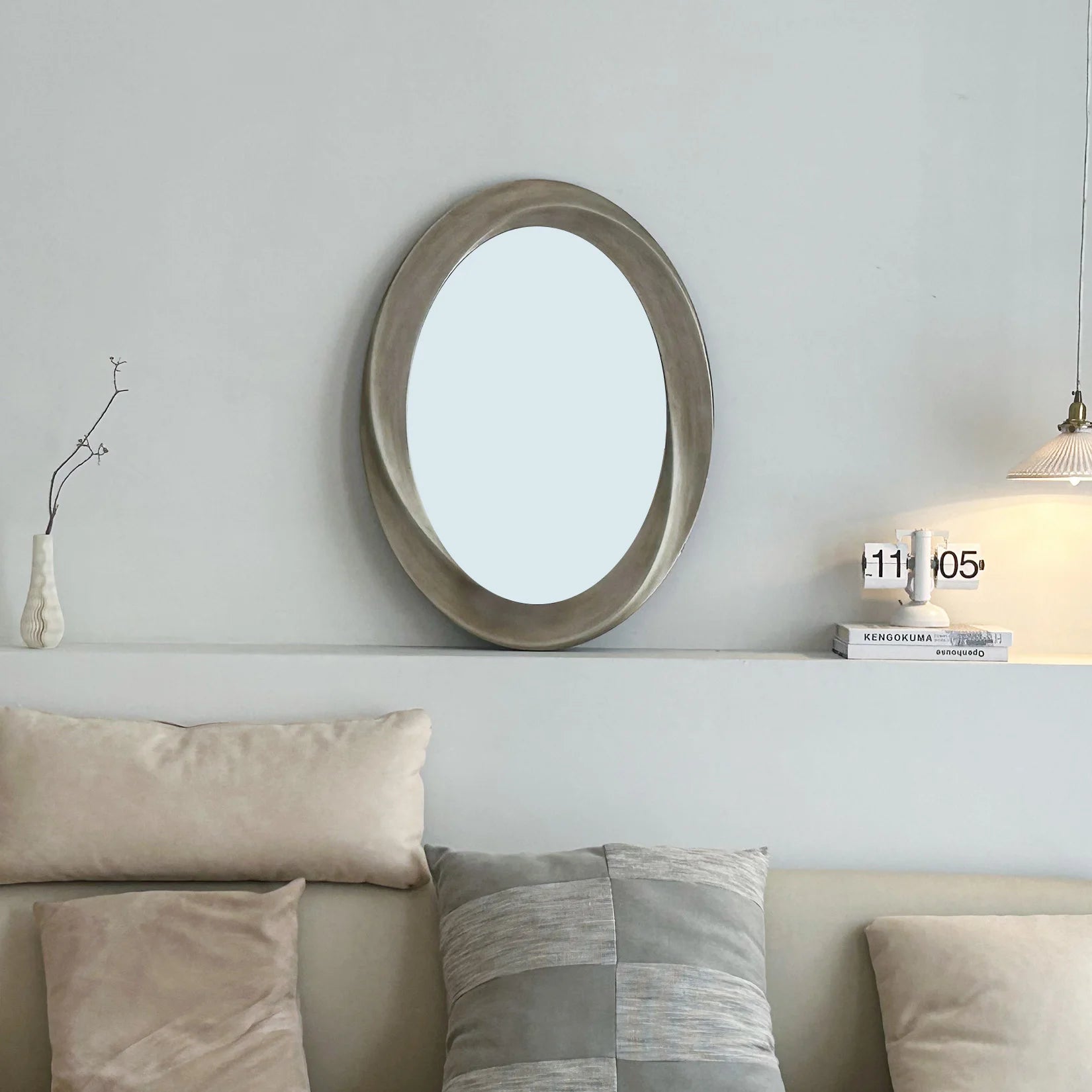 Oval Antique Wavy Mirror