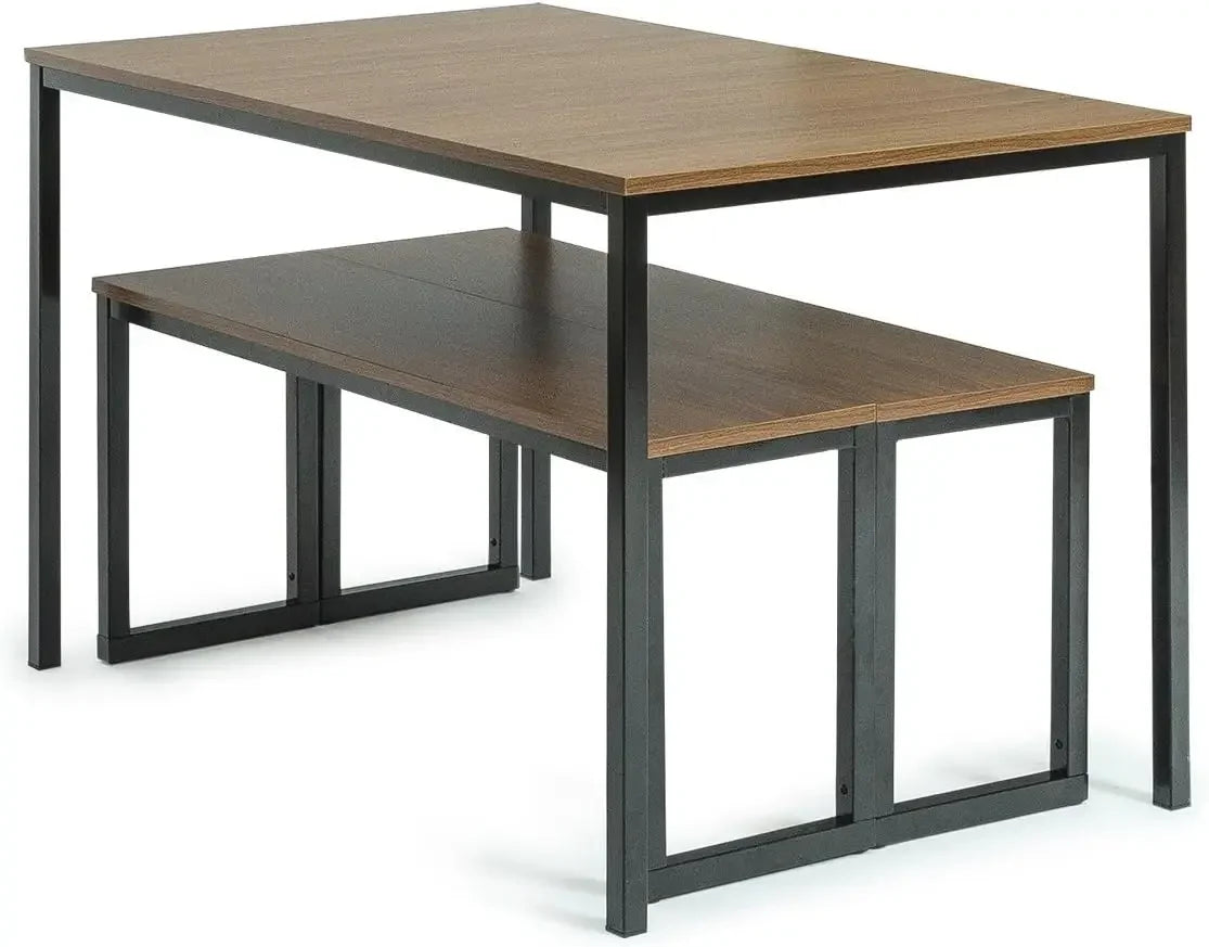 Modern Collection Dining Table with Two Benches
