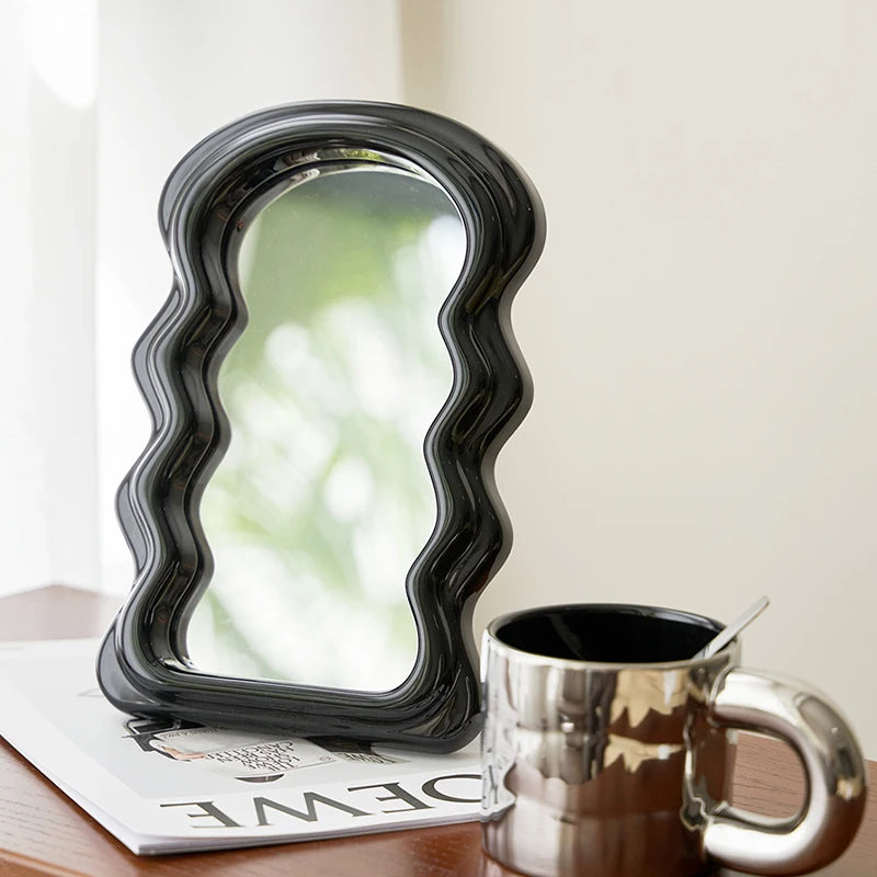 Mini Wavy Decorative Standing Mirror