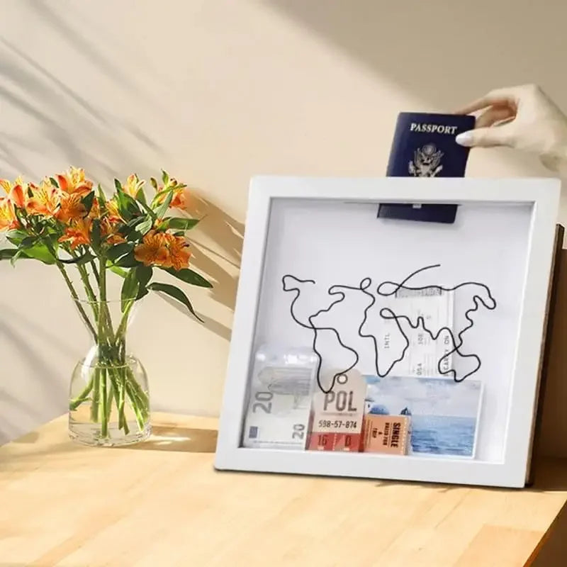 2PCS Adventure Archive Map & Ticket Shadow Boxes