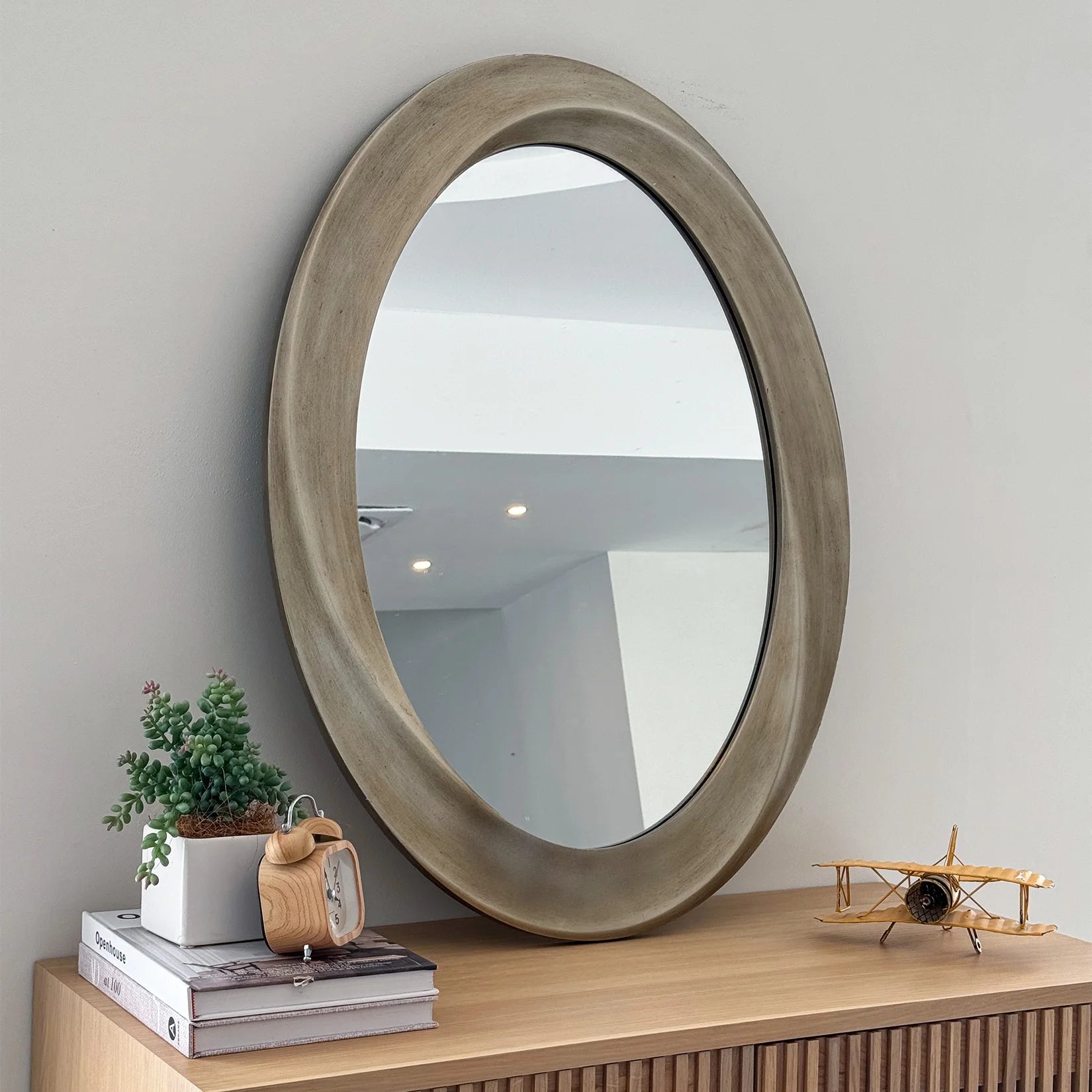 Oval Antique Wavy Mirror