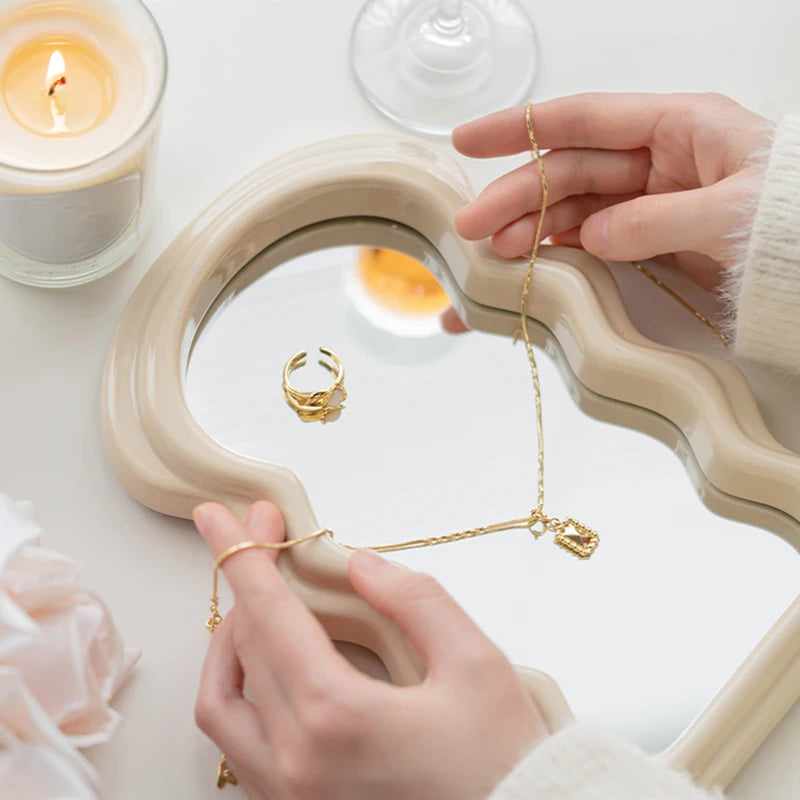 Mini Wavy Decorative Standing Mirror