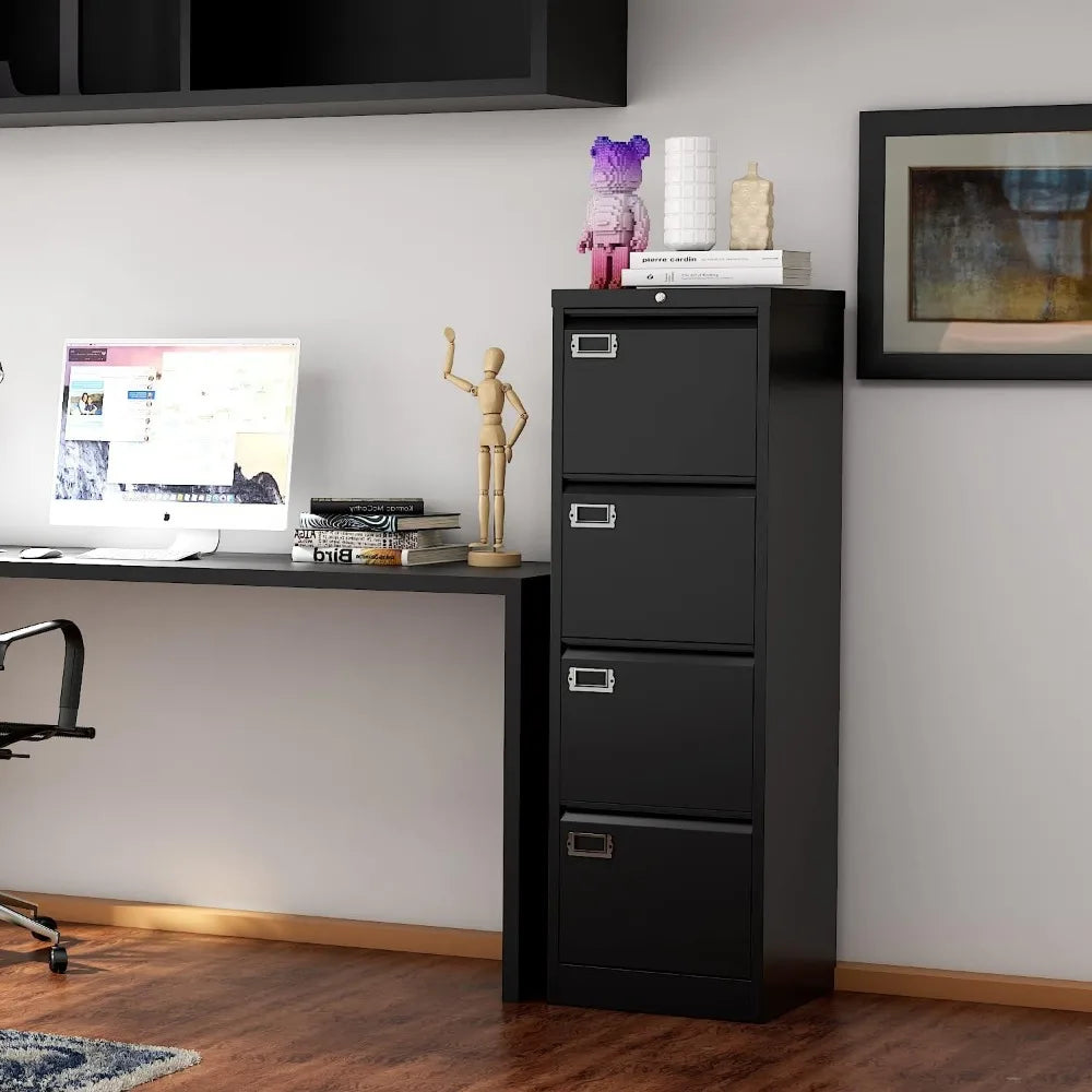 4-Drawer Metal File Cabinet with Lock