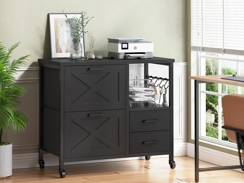 4-Drawer File Cabinet with Storage