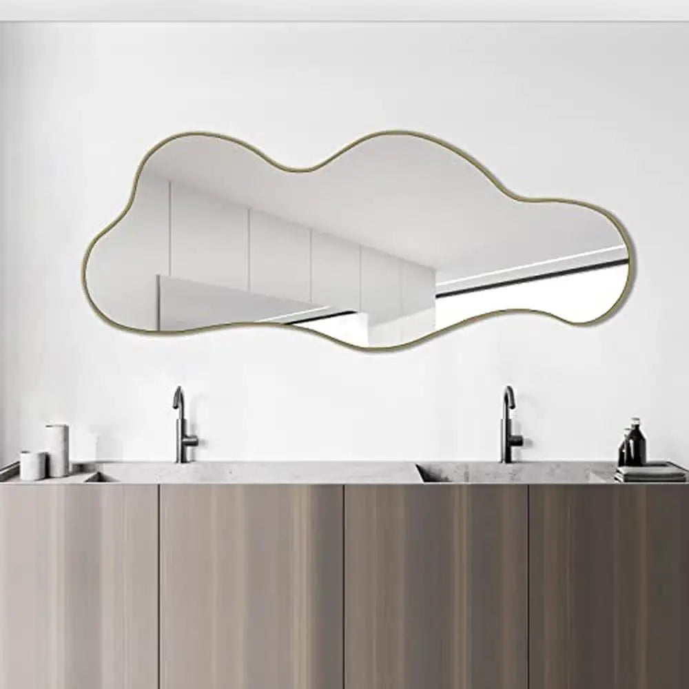 Irregular Cloud Mirror – Gold Wall Decor