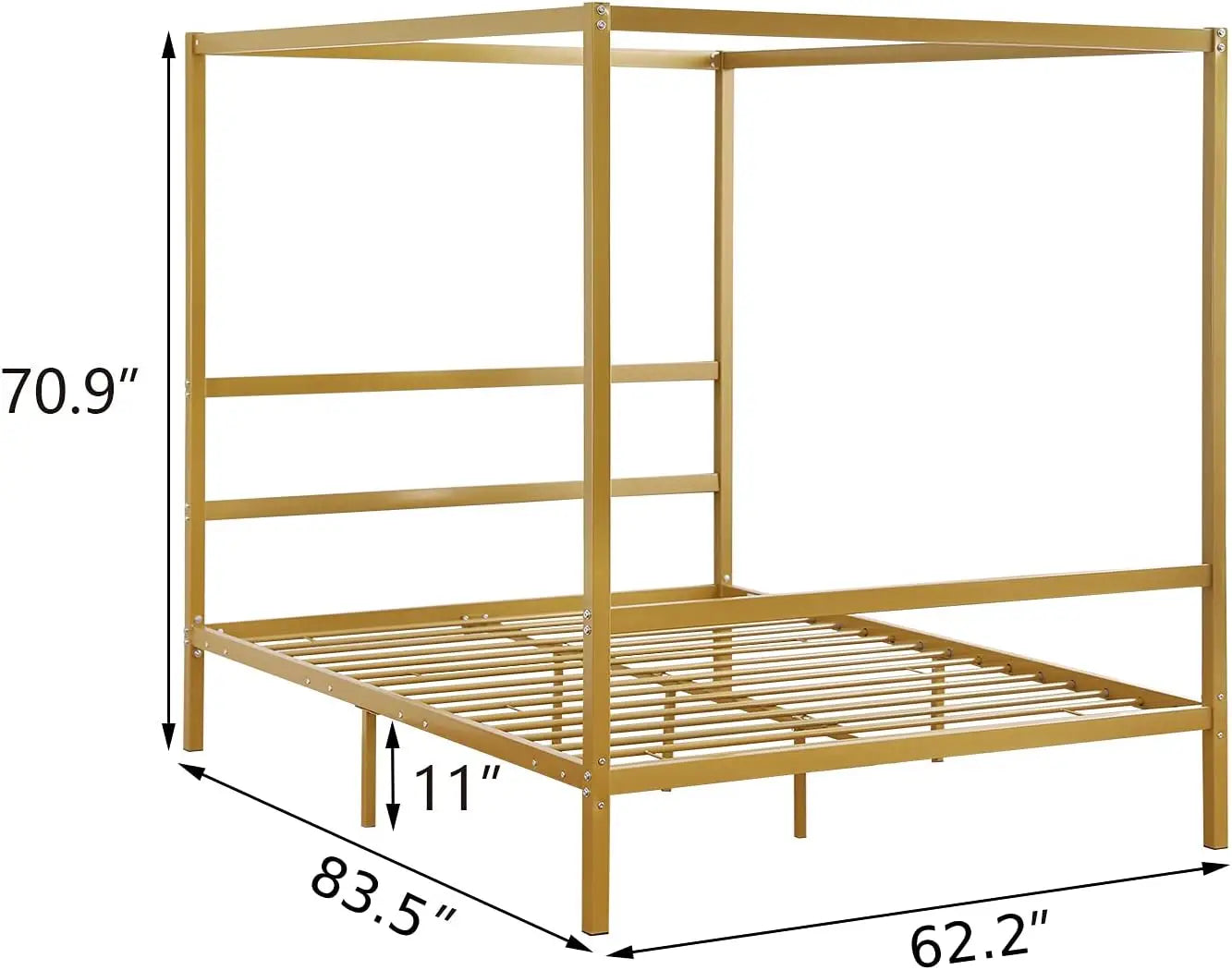 Gold Queen Canopy Bed Frame