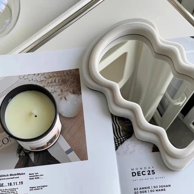 Mini Wavy Decorative Standing Mirror
