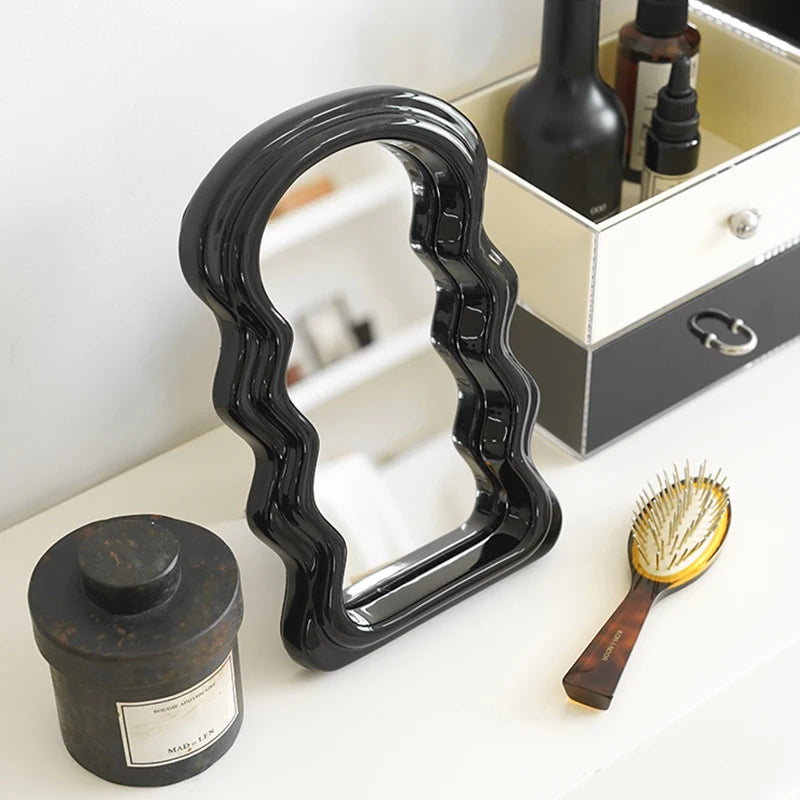 Mini Wavy Decorative Standing Mirror