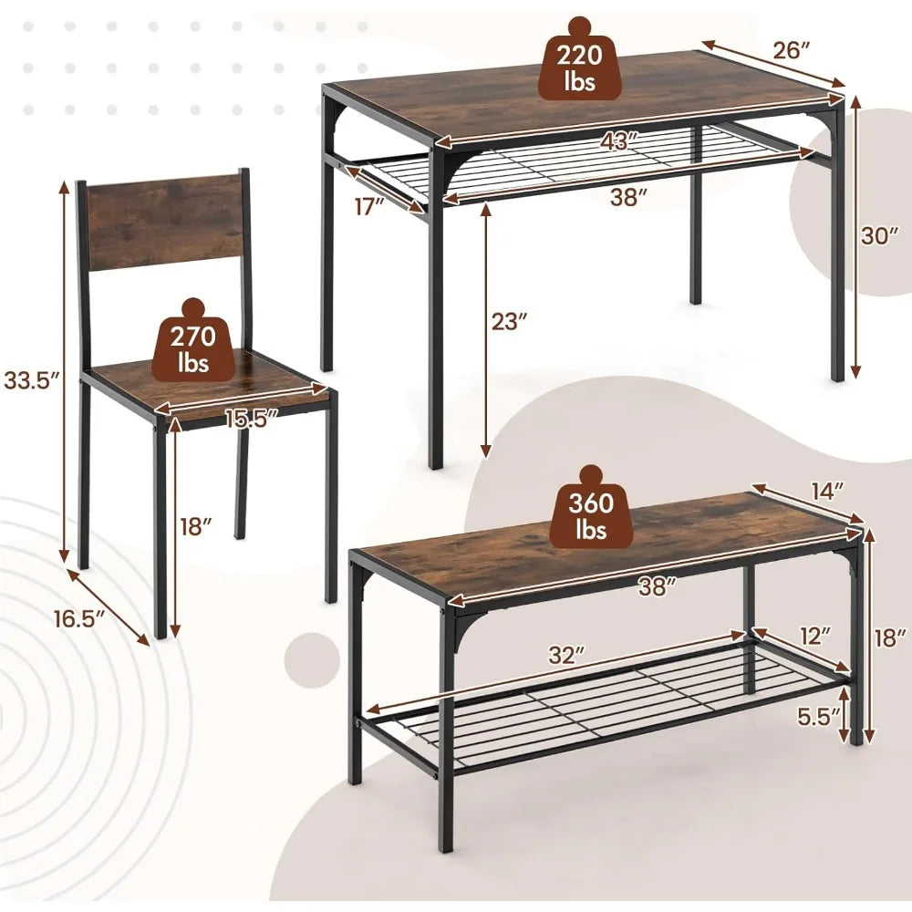 4 Pieces Dining Table Set