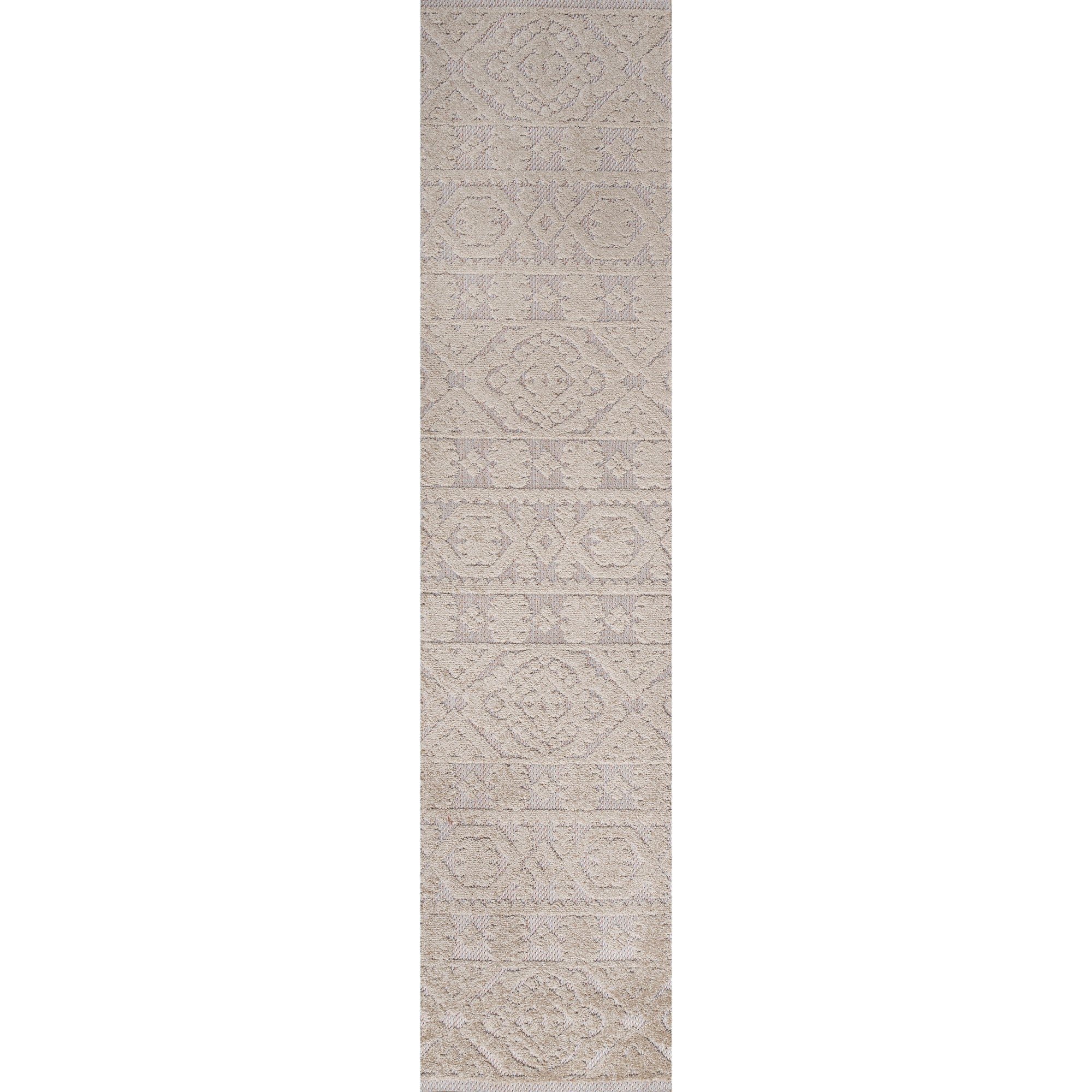 Rabat High-Low Pile Mini-Diamond Chic Indoor/Outdoor Runner Rug