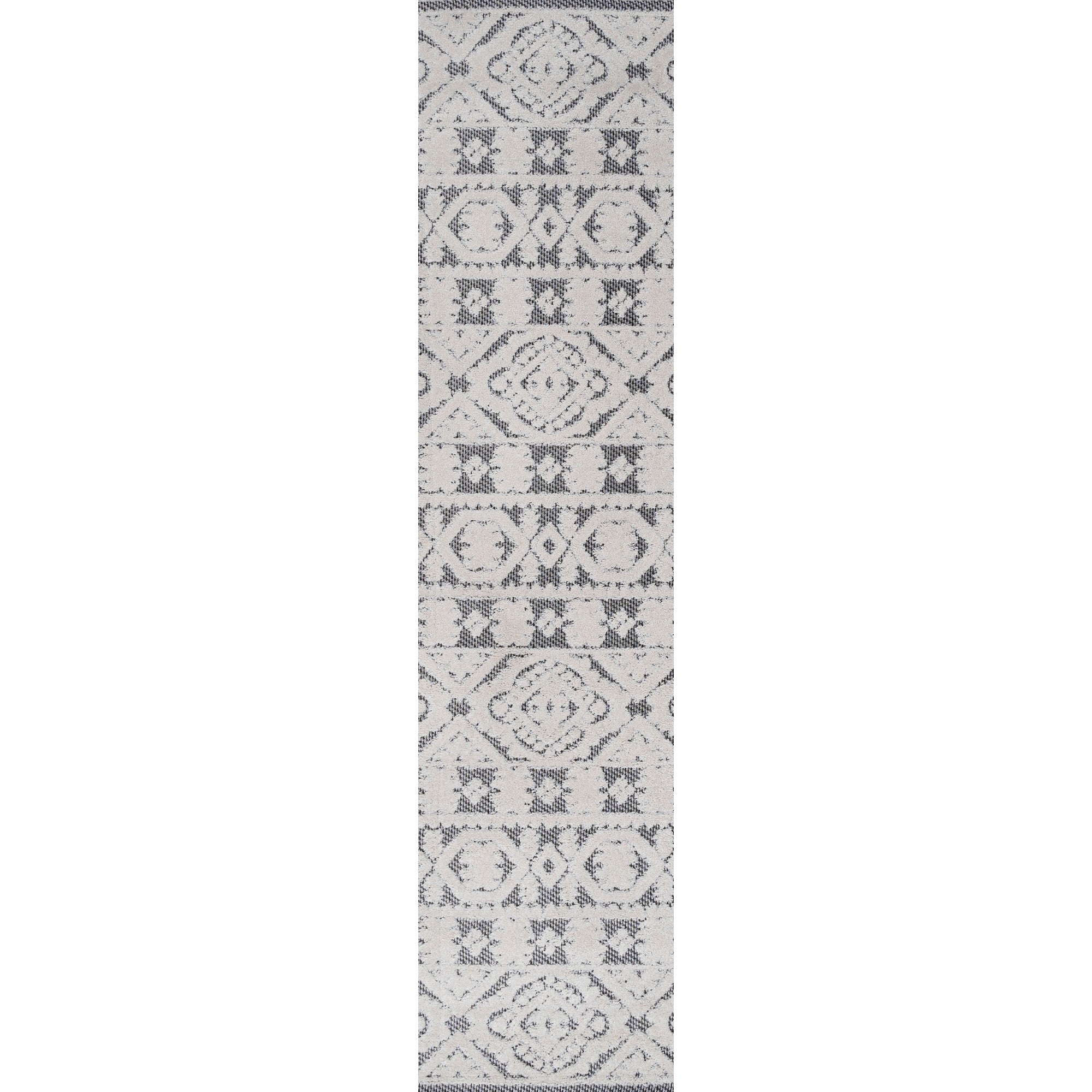 Rabat High-Low Pile Mini-Diamond Chic Indoor/Outdoor Runner Rug