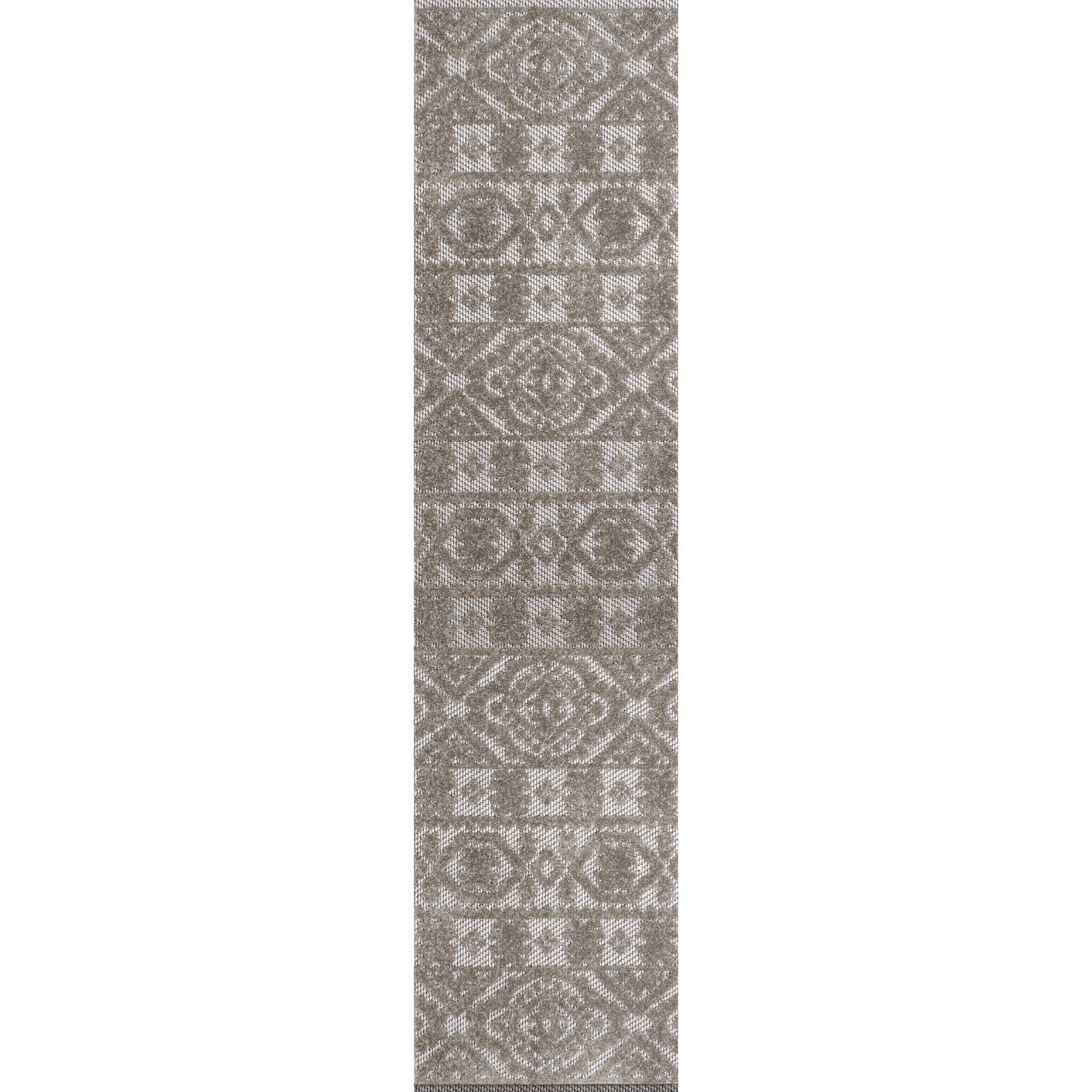 Rabat High-Low Pile Mini-Diamond Chic Indoor/Outdoor Runner Rug