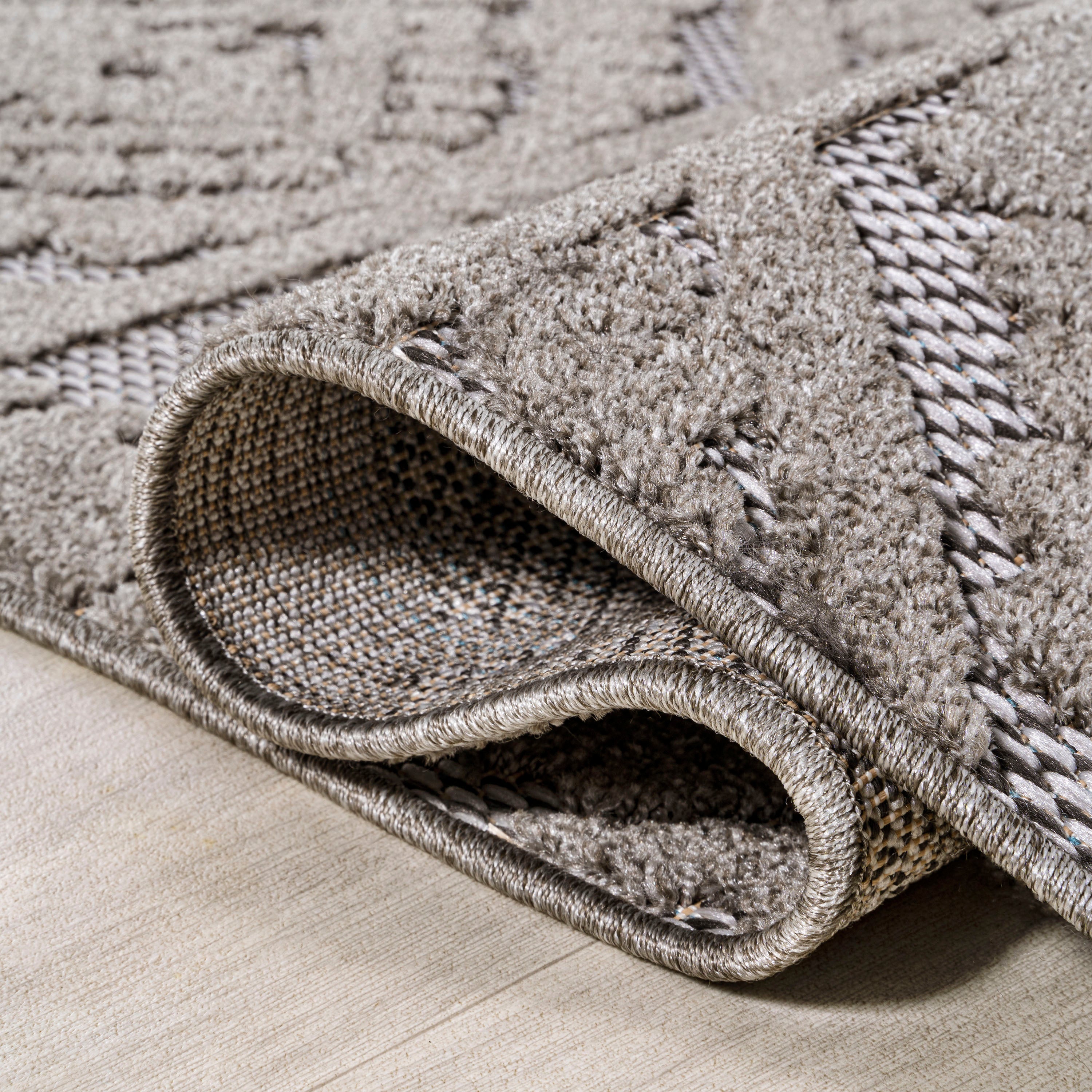 Rabat High-Low Pile Mini-Diamond Chic Indoor/Outdoor Runner Rug