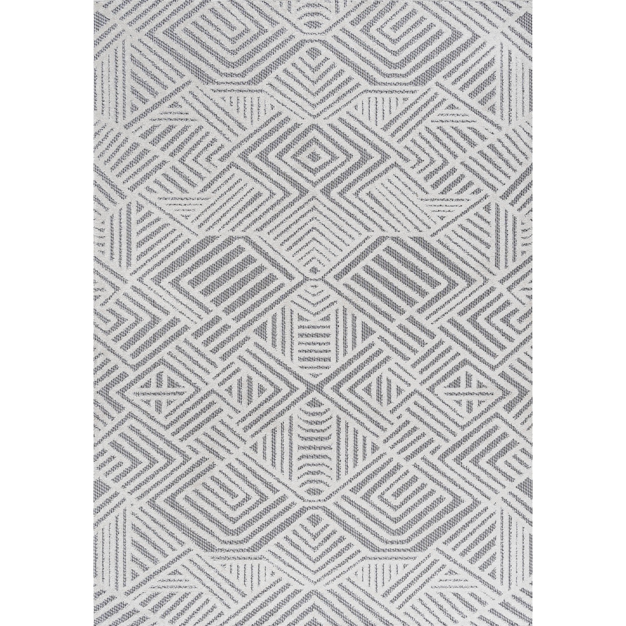 Jordan High-Low Pile Art Deco Geometric Indoor/Outdoor Area Rug