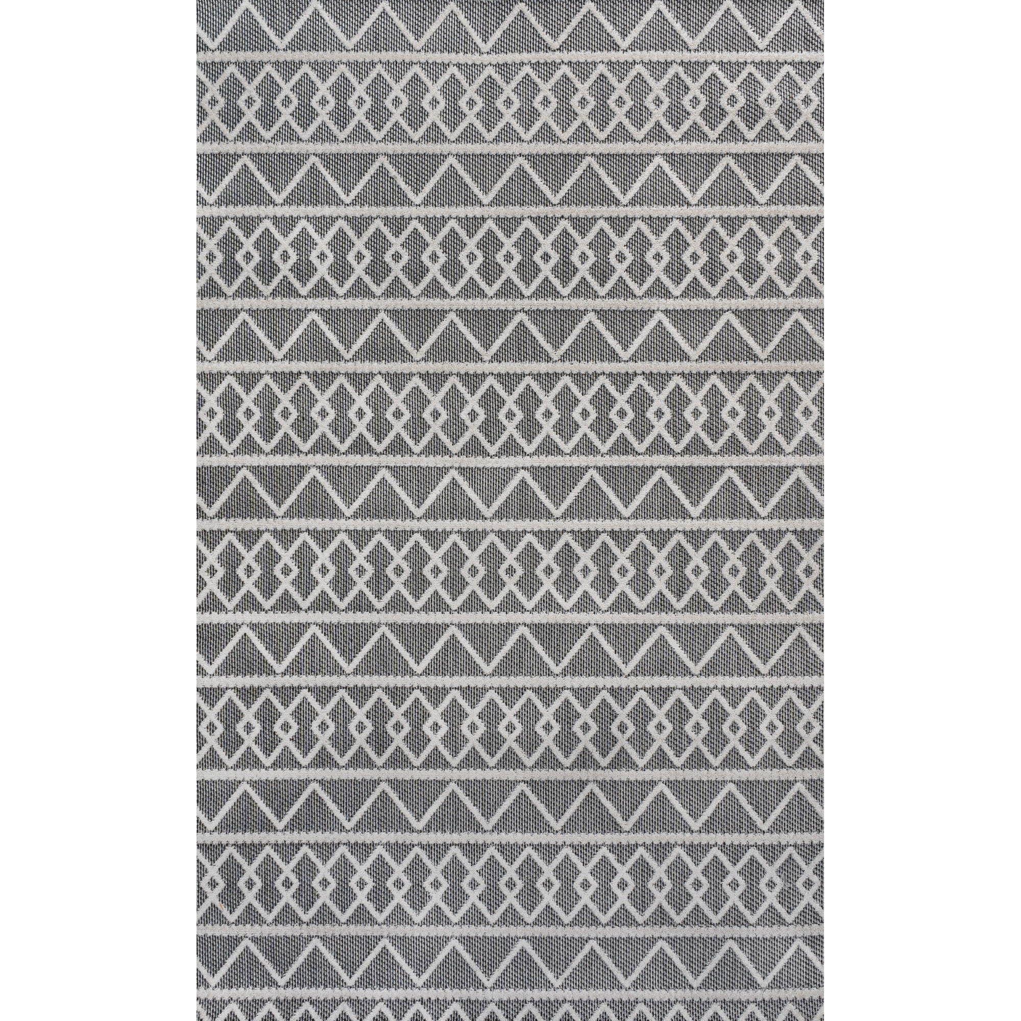 Aylan High-Low Pile Knotted Trellis Geometric Indoor/Outdoor Area Rug