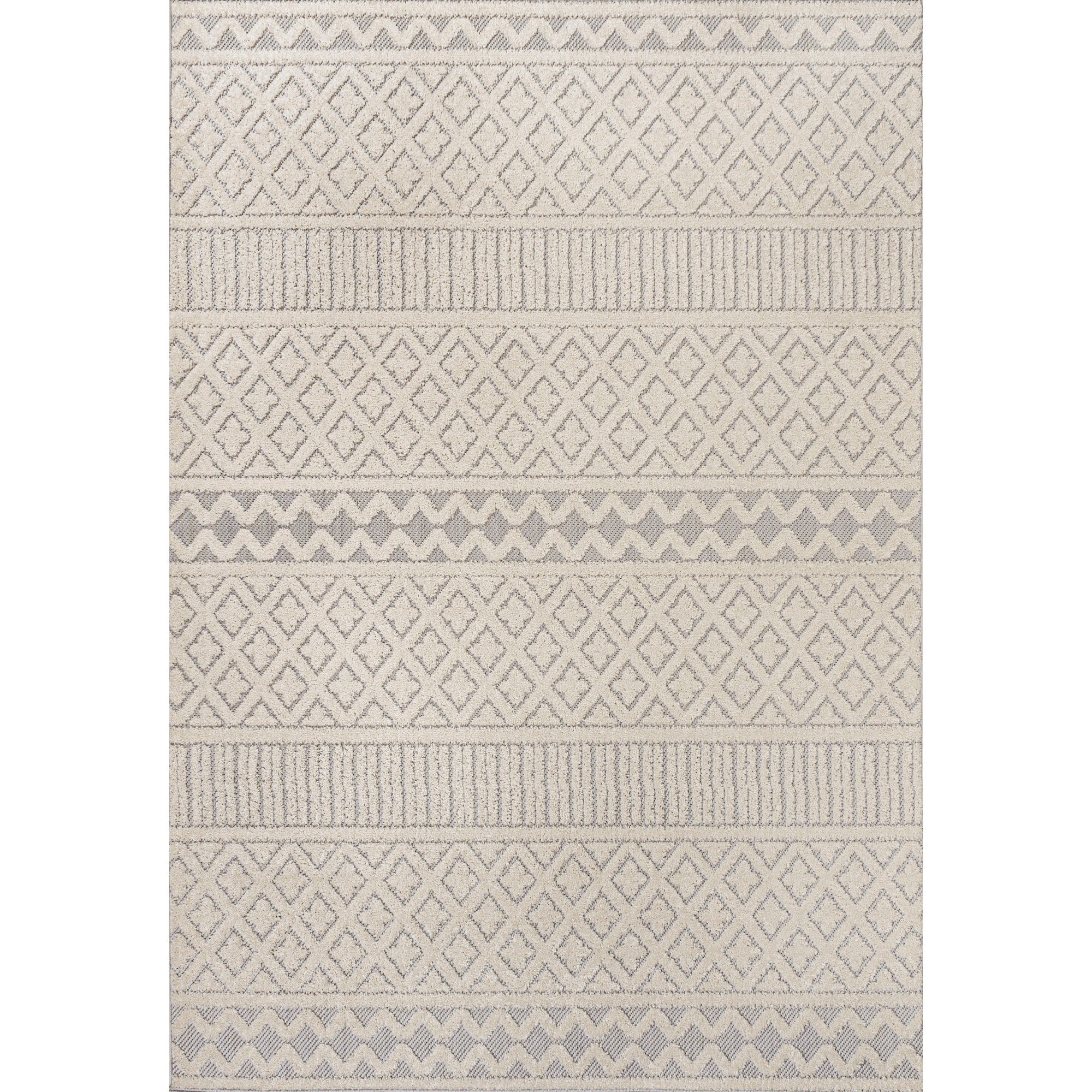 Ormond High-Low Modern Trellis Geometric Indoor/Outdoor Area Rug