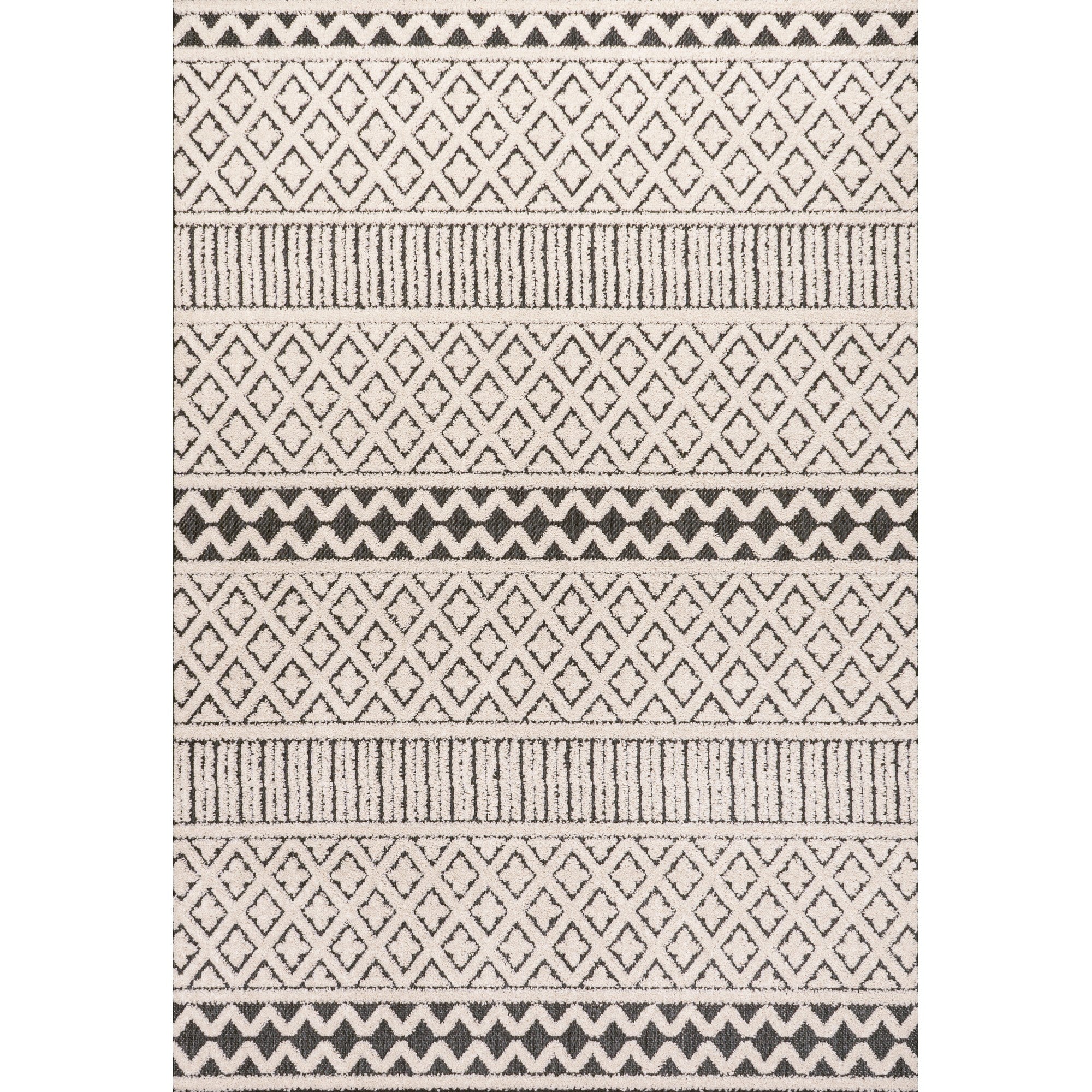 Ormond High-Low Modern Trellis Geometric Indoor/Outdoor Area Rug