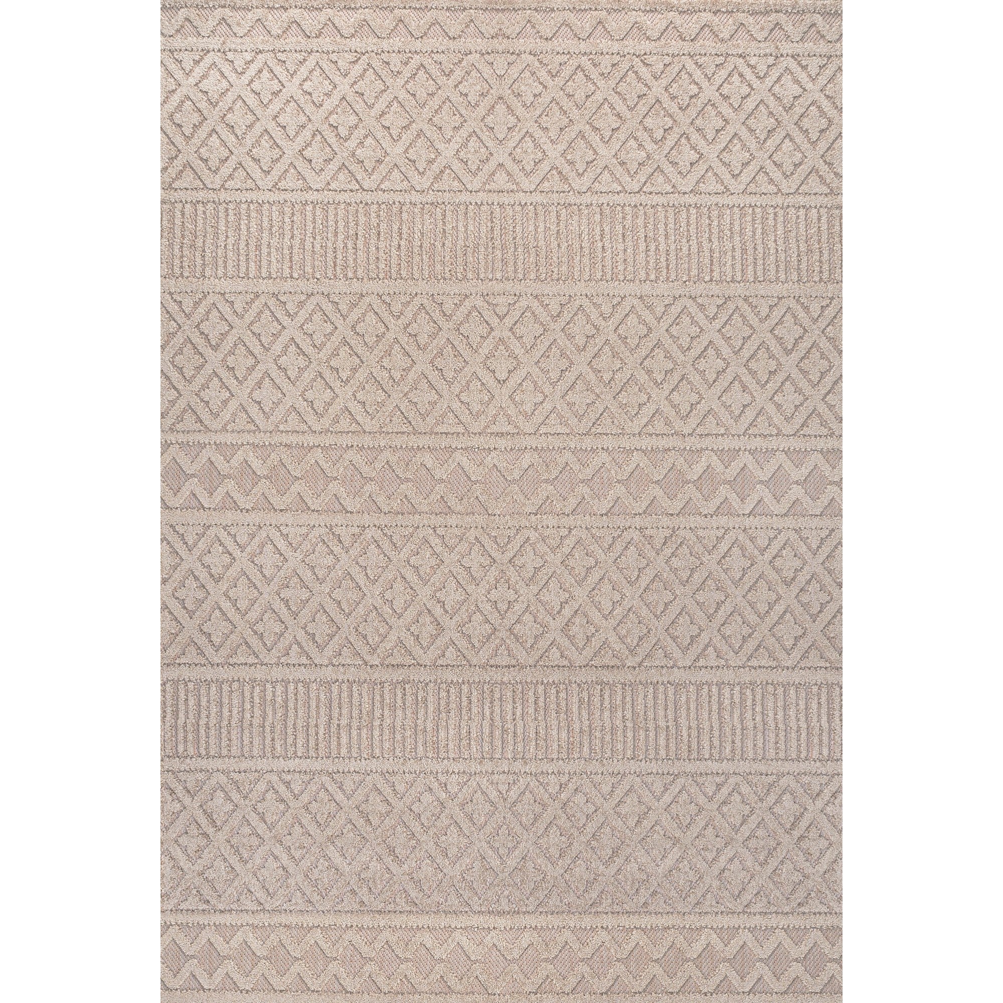 Ormond High-Low Modern Trellis Geometric Indoor/Outdoor Area Rug