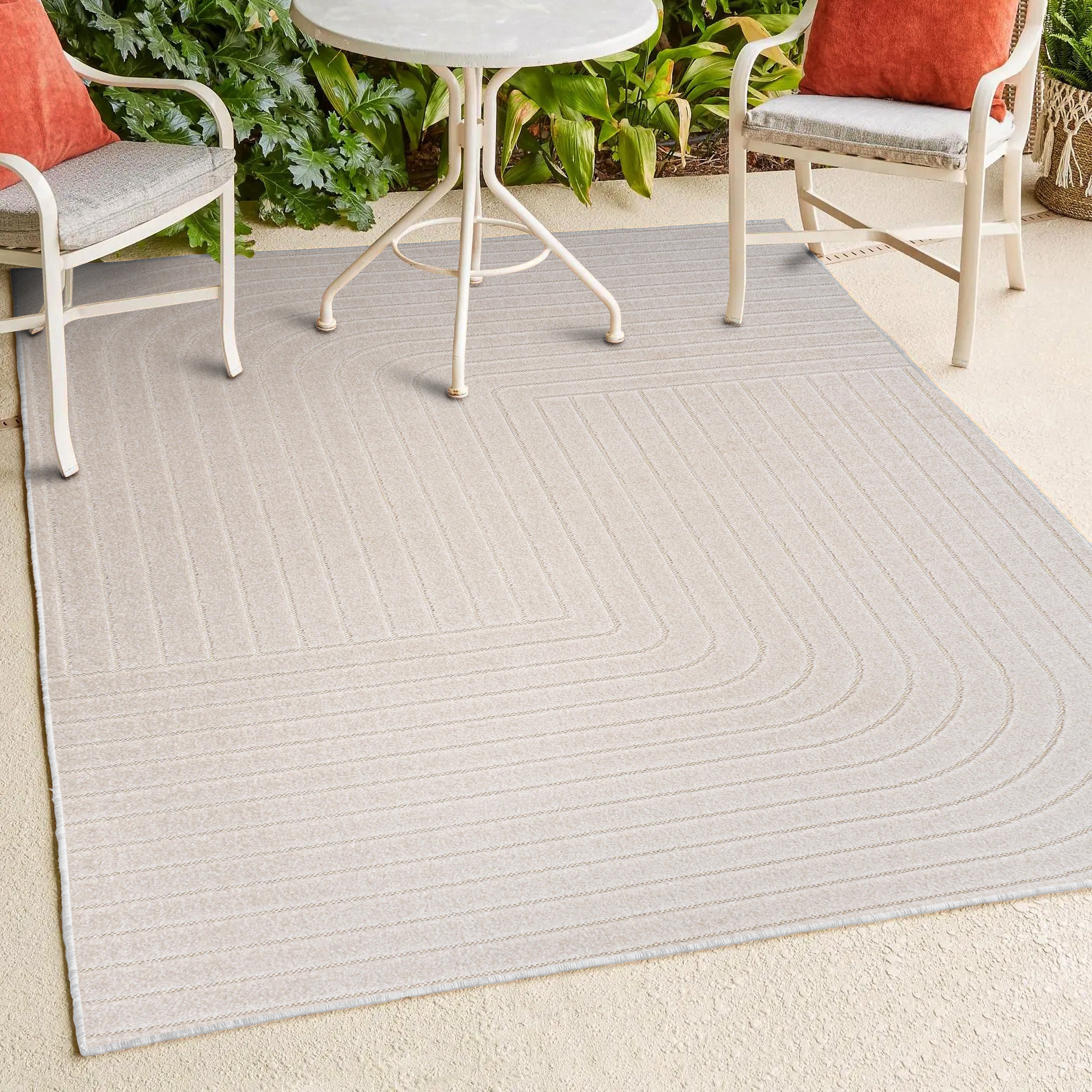 Odense High-Low Minimalist Angle Geometric Indoor/Outdoor Area Rug