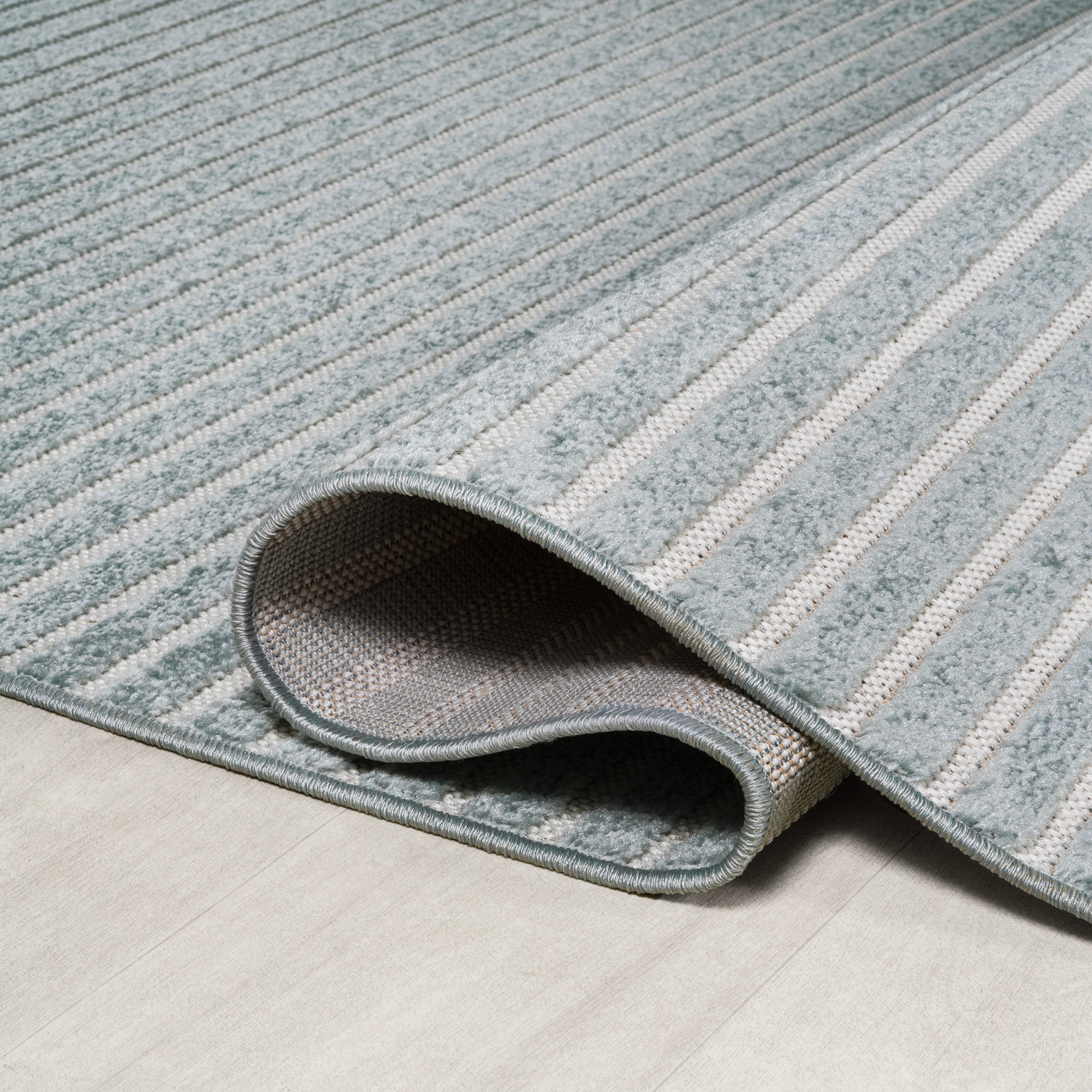 Aarhus High-Low Minimalist Striped Indoor/Outdoor Area Rug