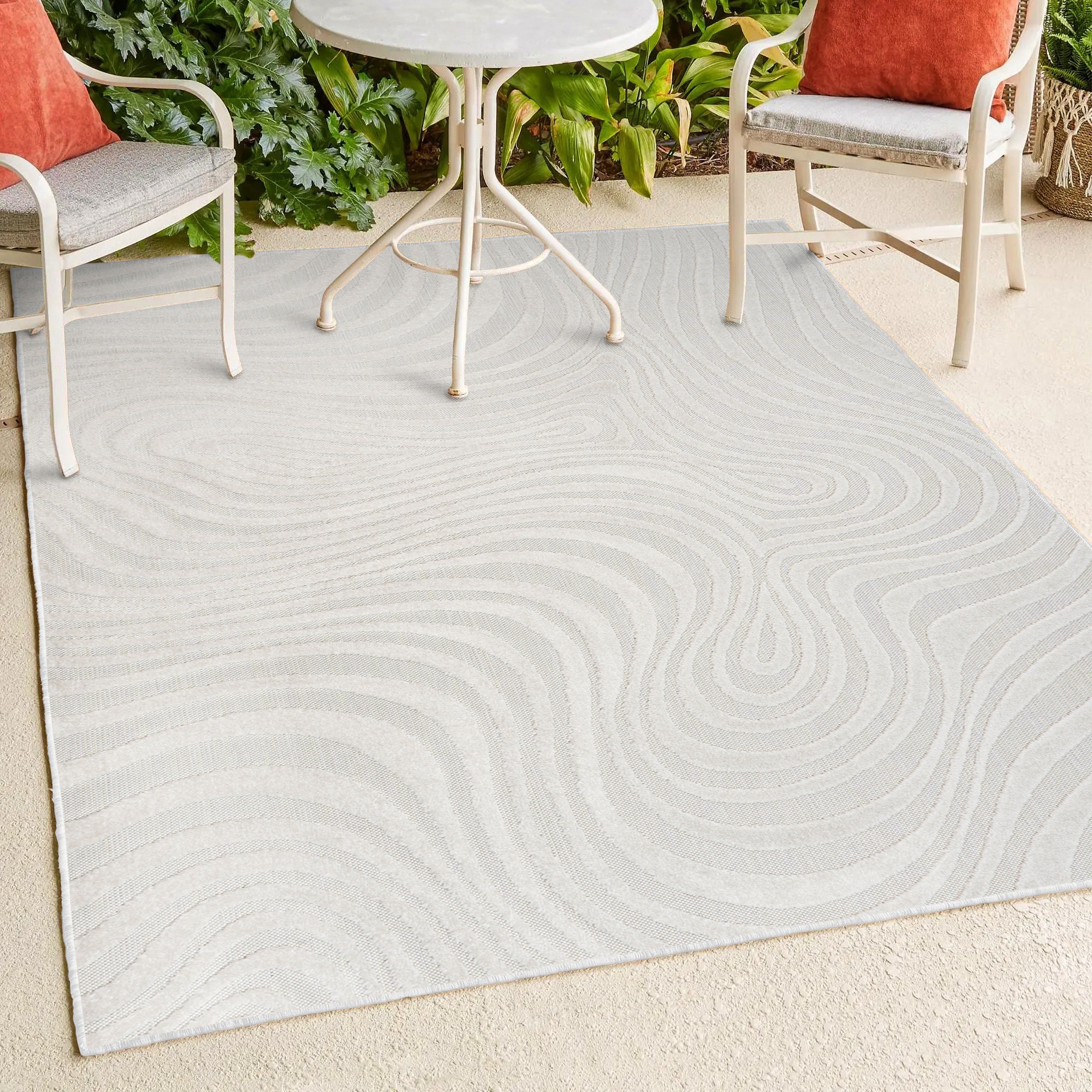 Maribo High-Low Abstract Groovy Indoor/Outdoor Area Rug