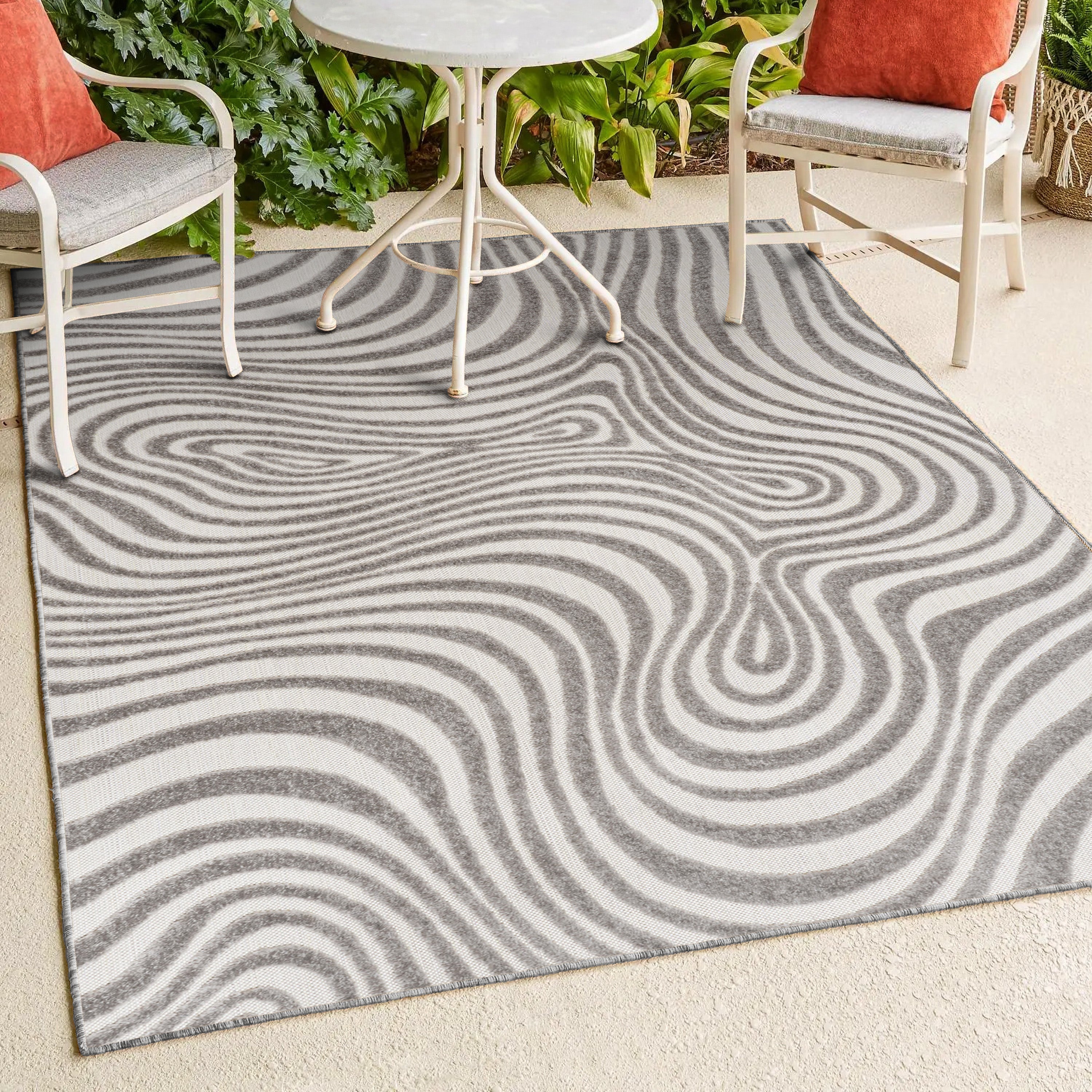 Maribo High-Low Abstract Groovy Indoor/Outdoor Area Rug