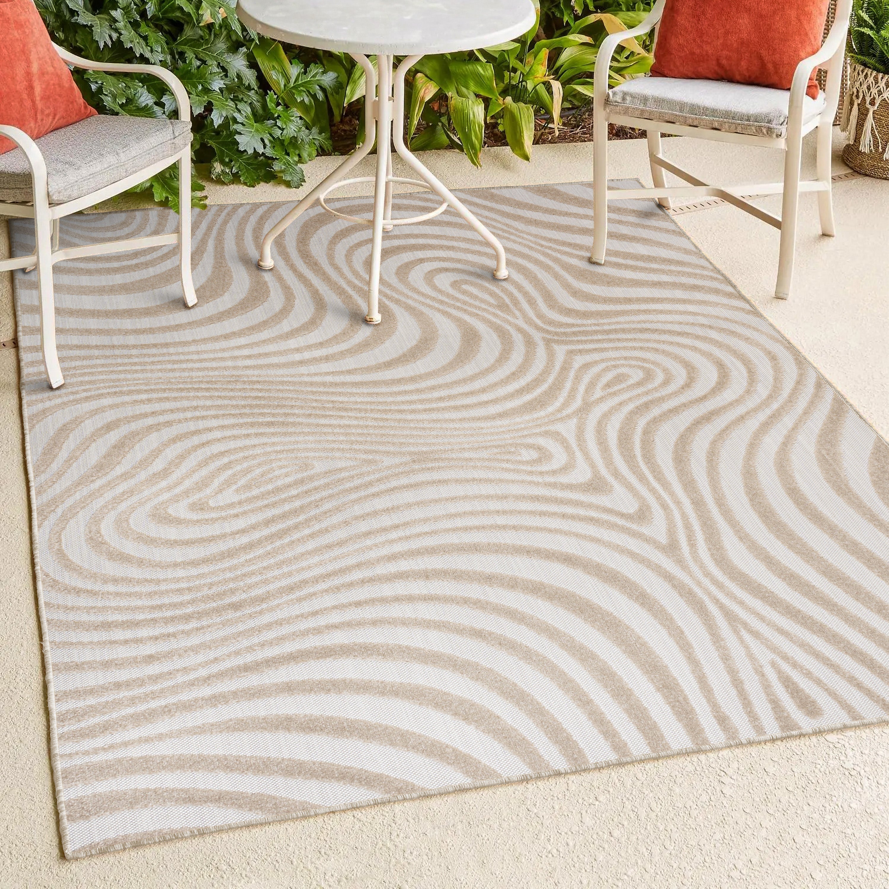 Maribo High-Low Abstract Groovy Indoor/Outdoor Area Rug