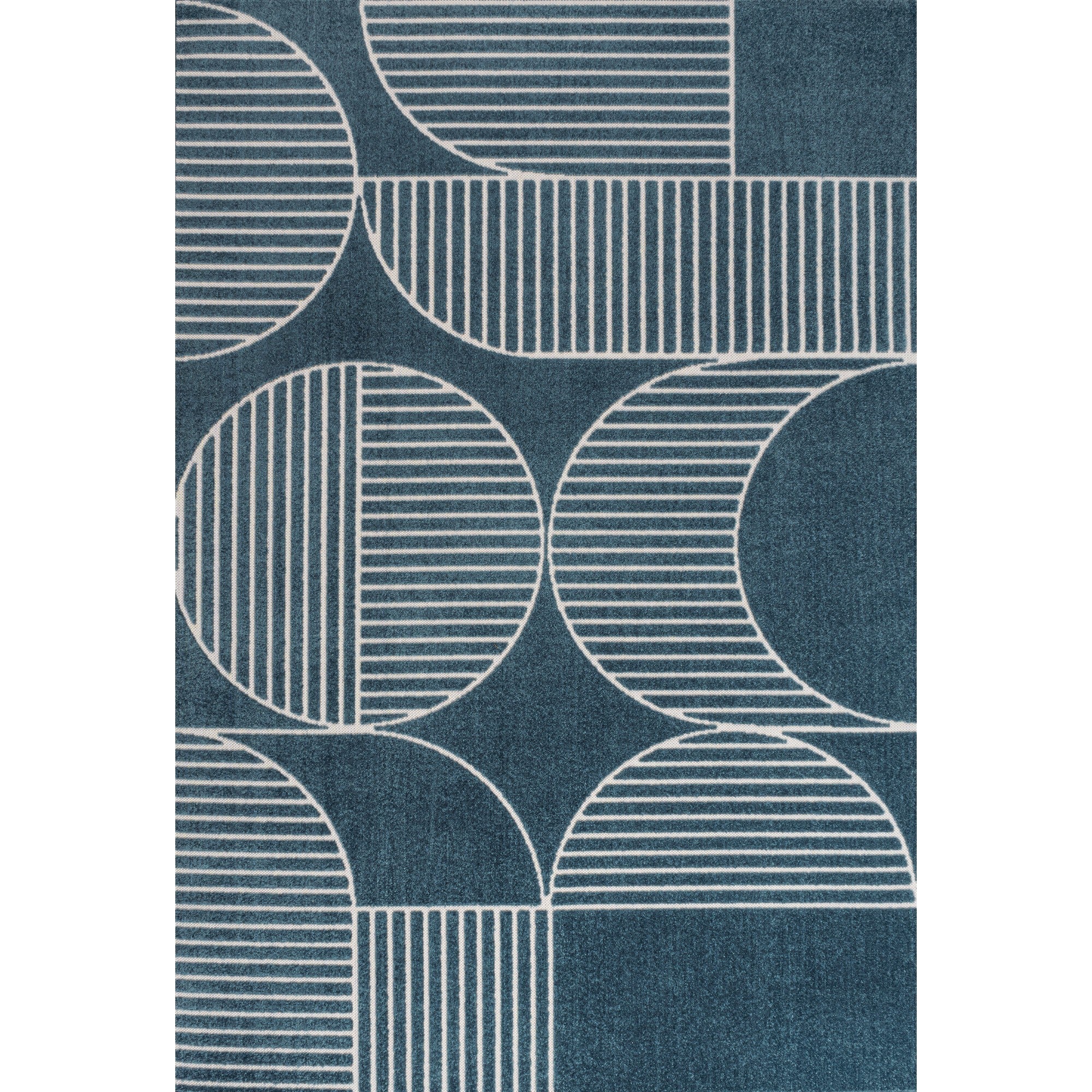 Nordby High-Low Geometric Scandi Striped Indoor/Outdoor Area Rug