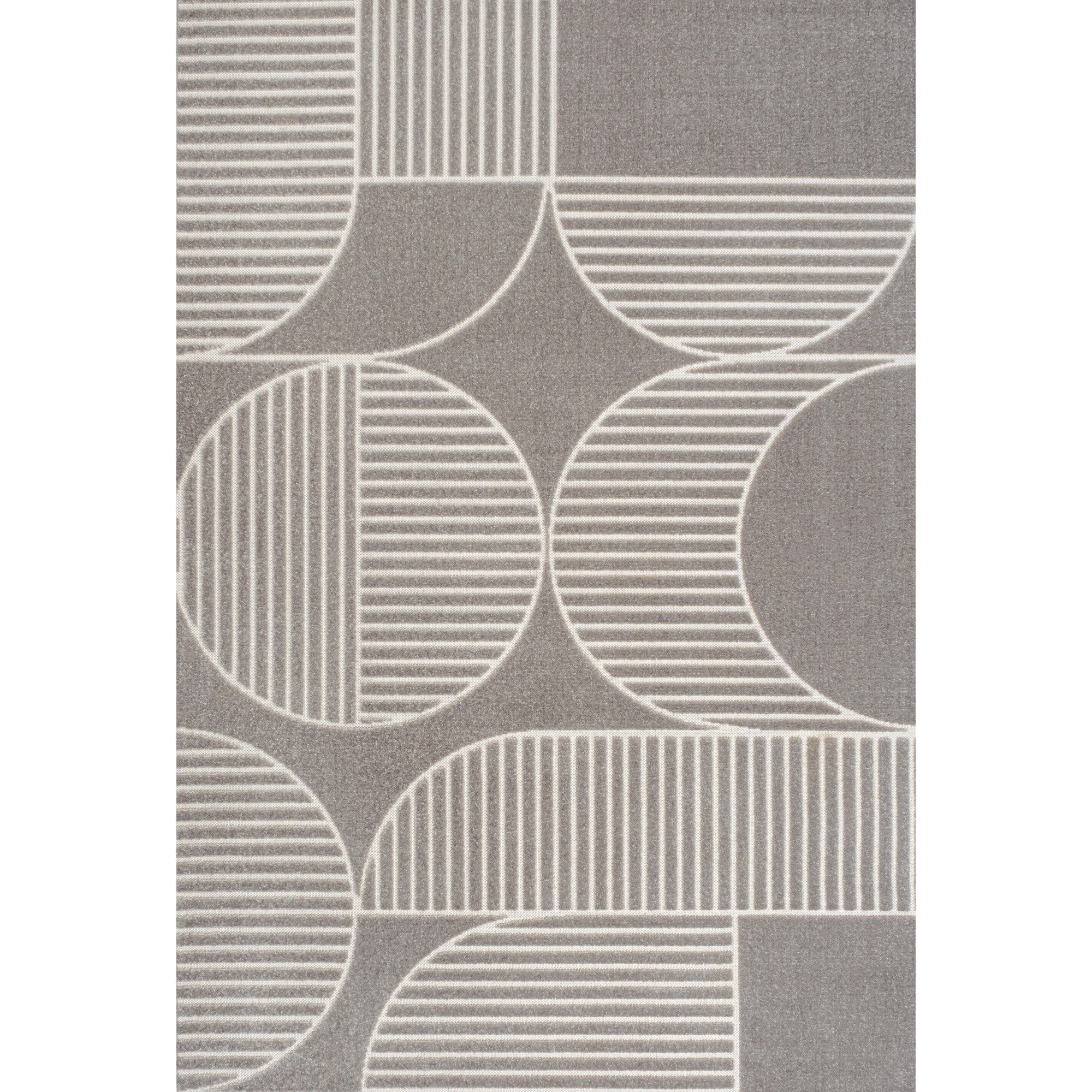 Nordby High-Low Geometric Scandi Striped Indoor/Outdoor Area Rug