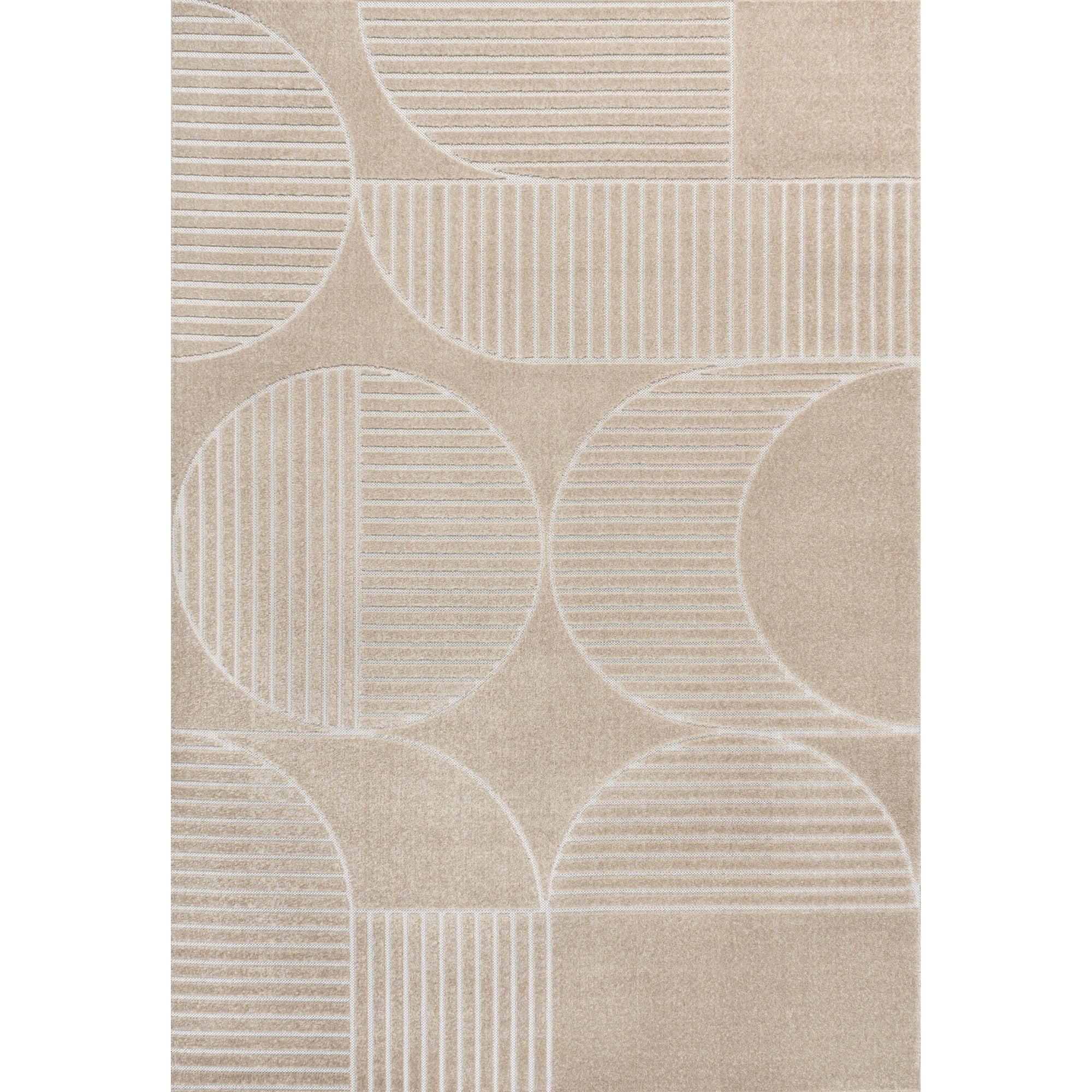 Nordby High-Low Geometric Scandi Striped Indoor/Outdoor Area Rug