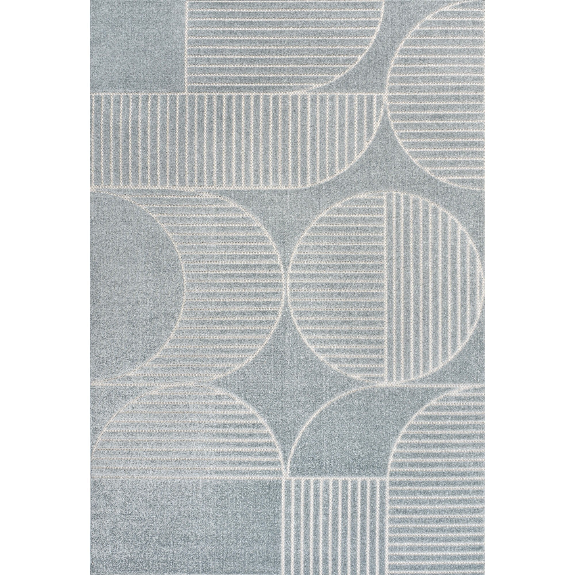 Nordby High-Low Geometric Scandi Striped Indoor/Outdoor Area Rug