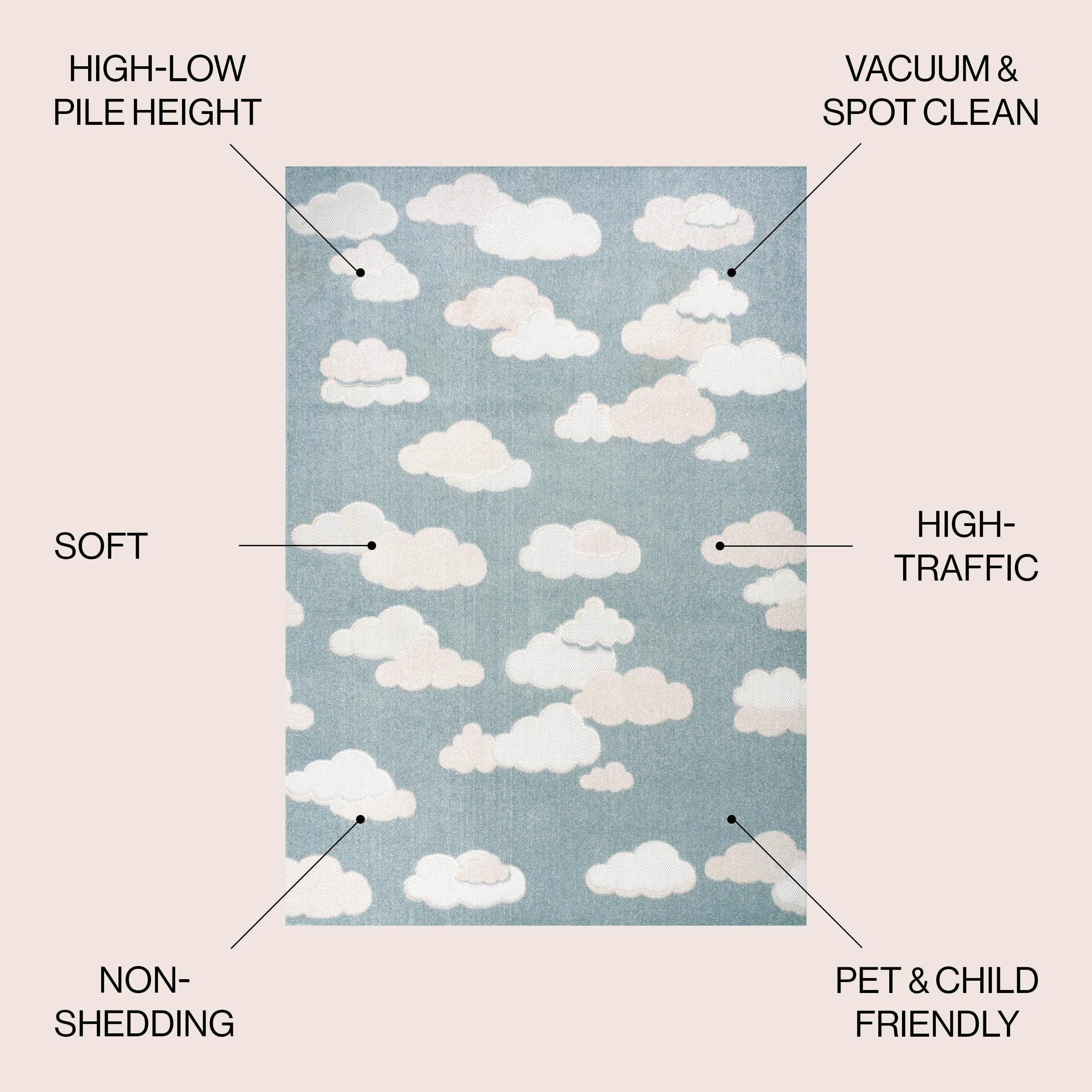 Hedwig High-Low Cloud Scandi Indoor/Outdoor Area Rug