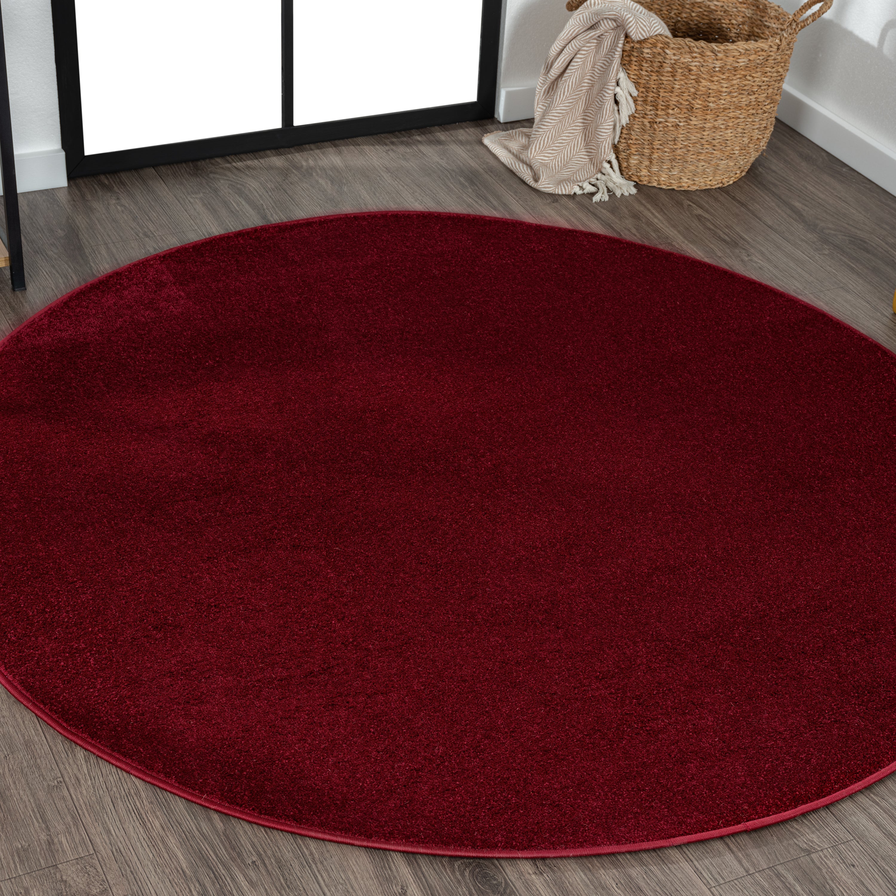 Haze Solid Unique Low Round Area Rug