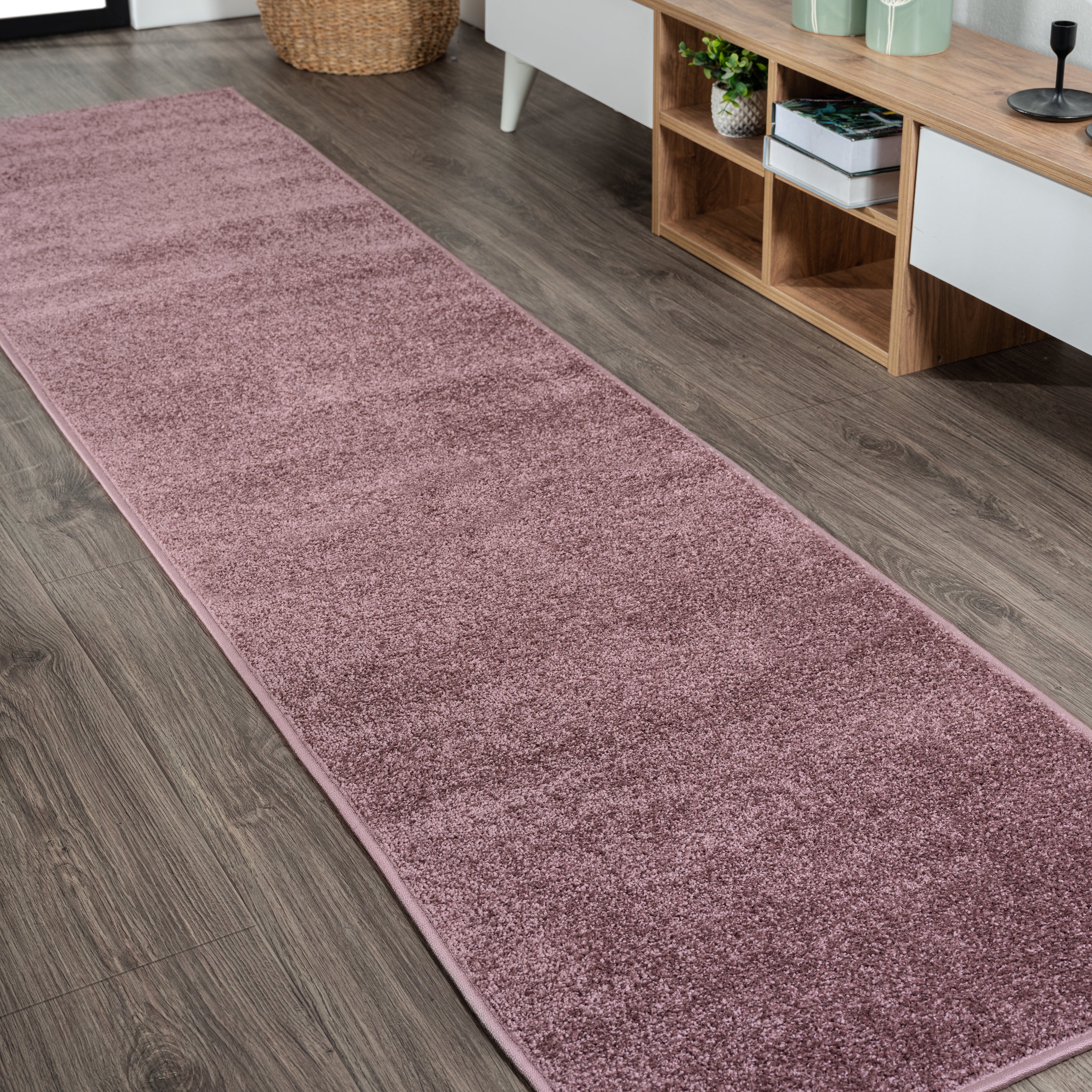 Haze Solid Unique Low-Pile Runner Rug