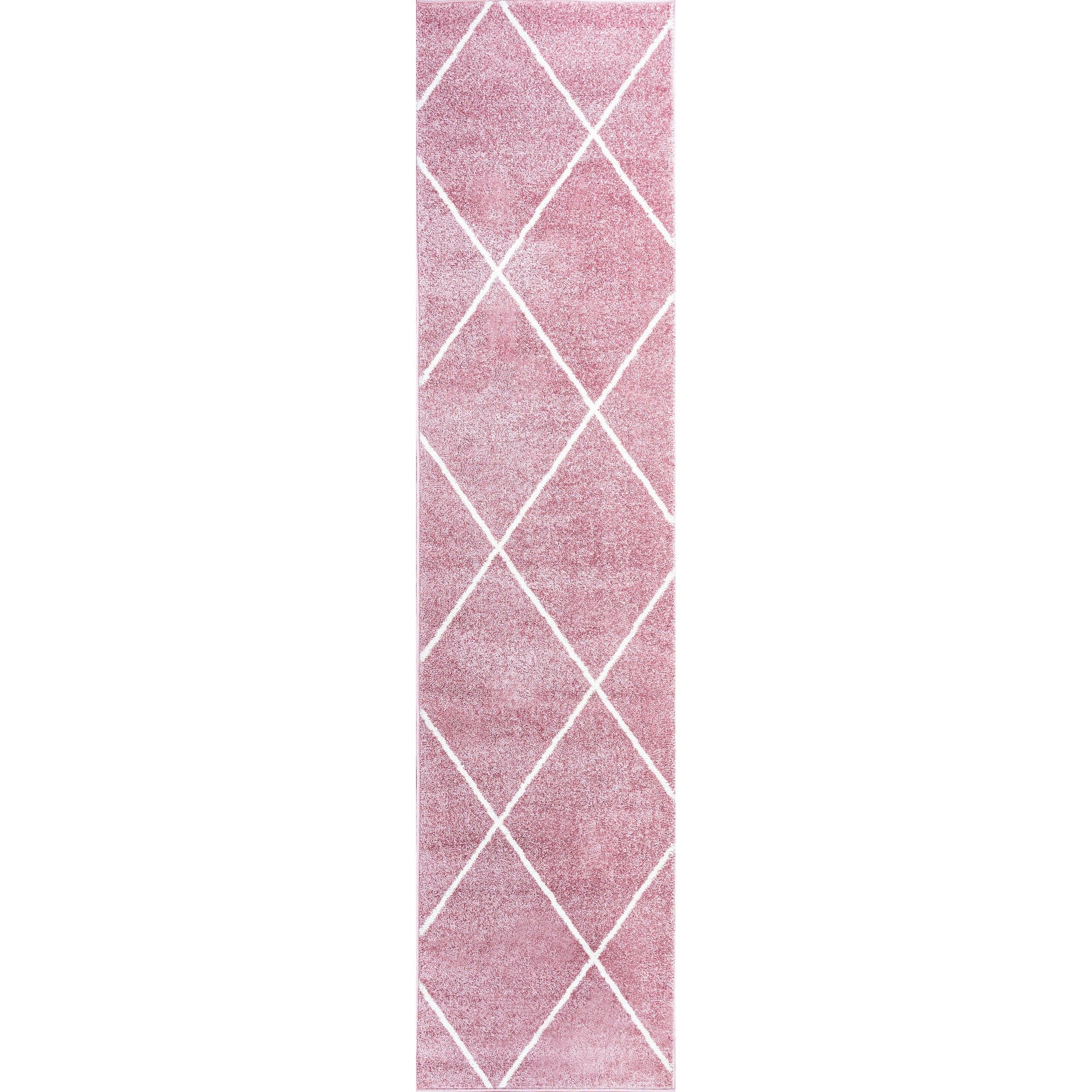 Cole Minimalist Diamond Trellis Runner Rug