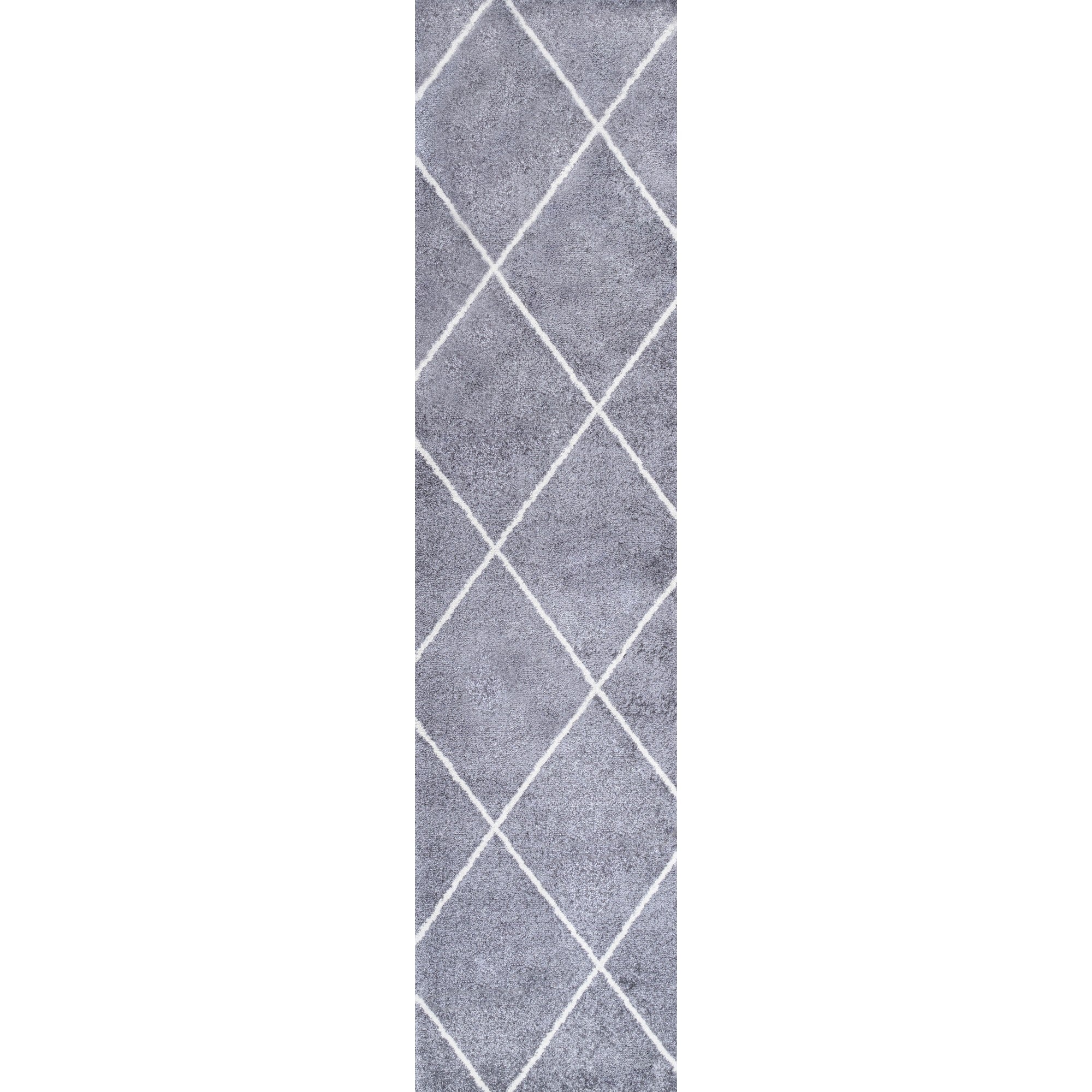 Cole Minimalist Diamond Trellis Runner Rug