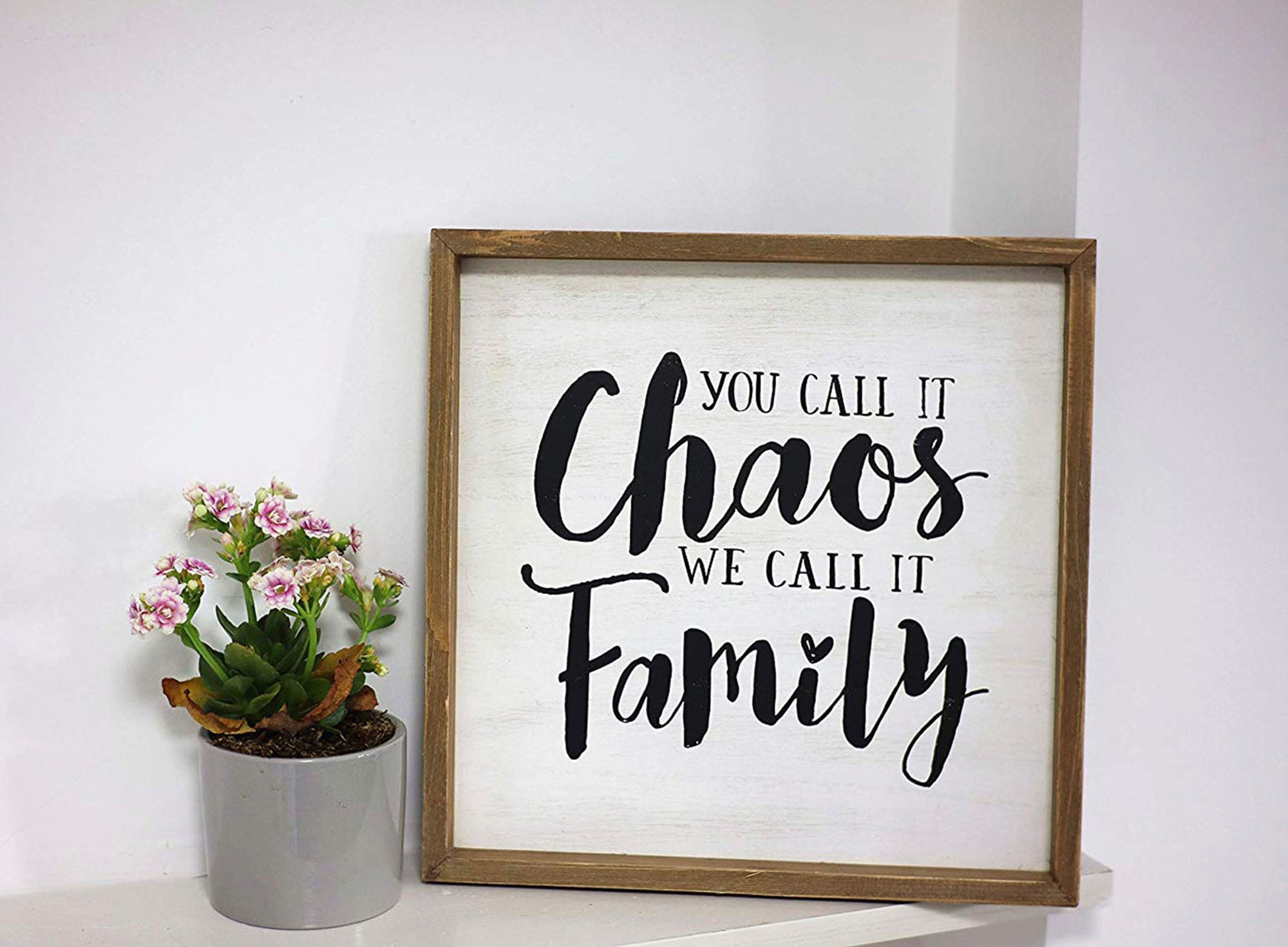 Wood Family Wall Sign Decor with Quotes-You Call It Chaos