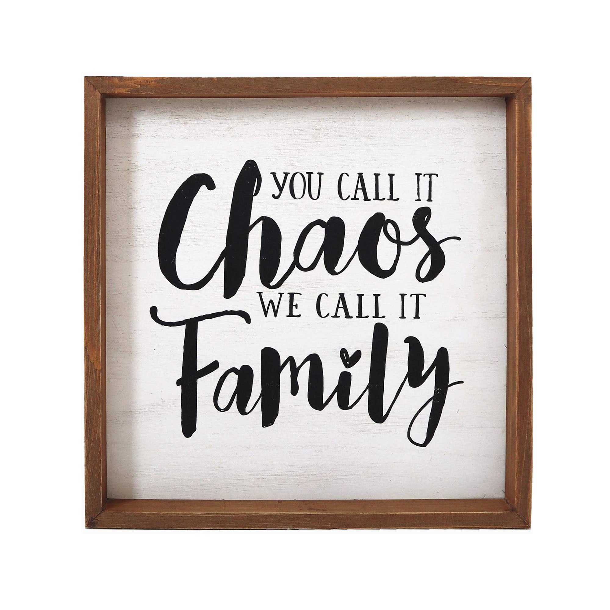 Wood Family Wall Sign Decor with Quotes-You Call It Chaos