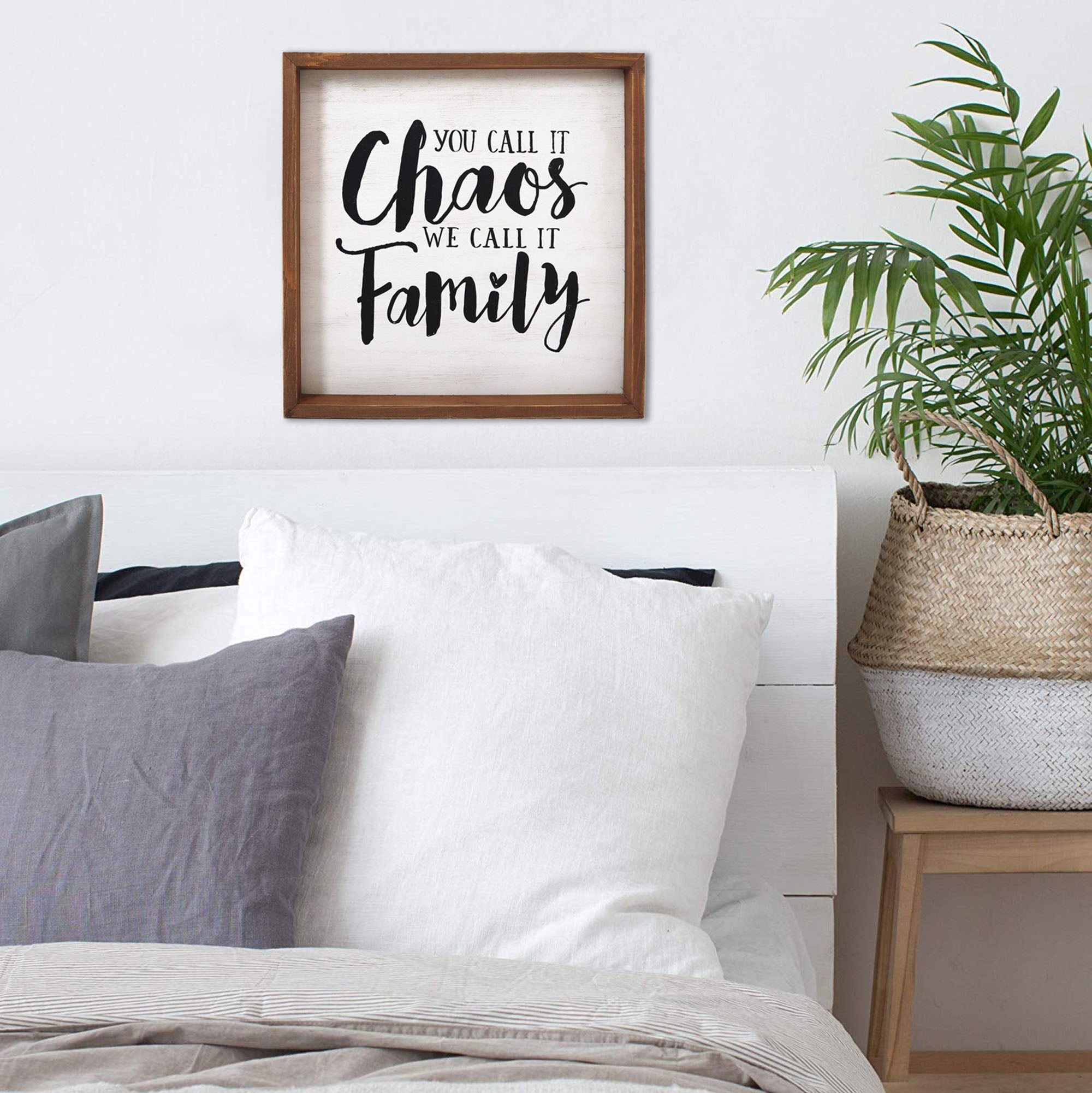 Wood Family Wall Sign Decor with Quotes-You Call It Chaos