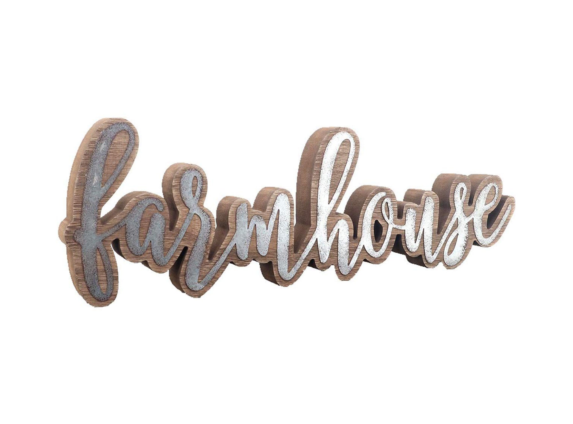 Galvanized Wooden Farmhouse Lettering Tabletop Sign