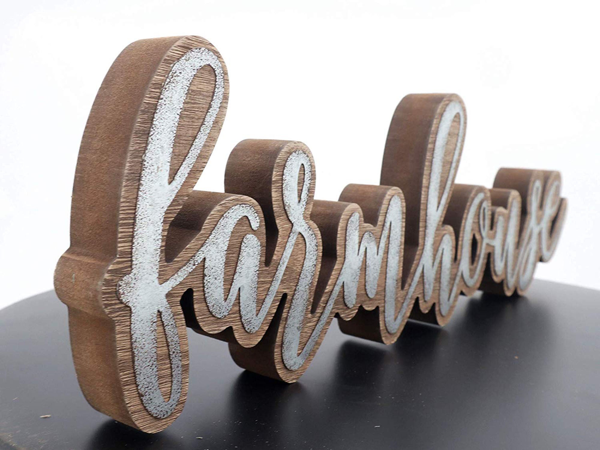 Galvanized Wooden Farmhouse Lettering Tabletop Sign