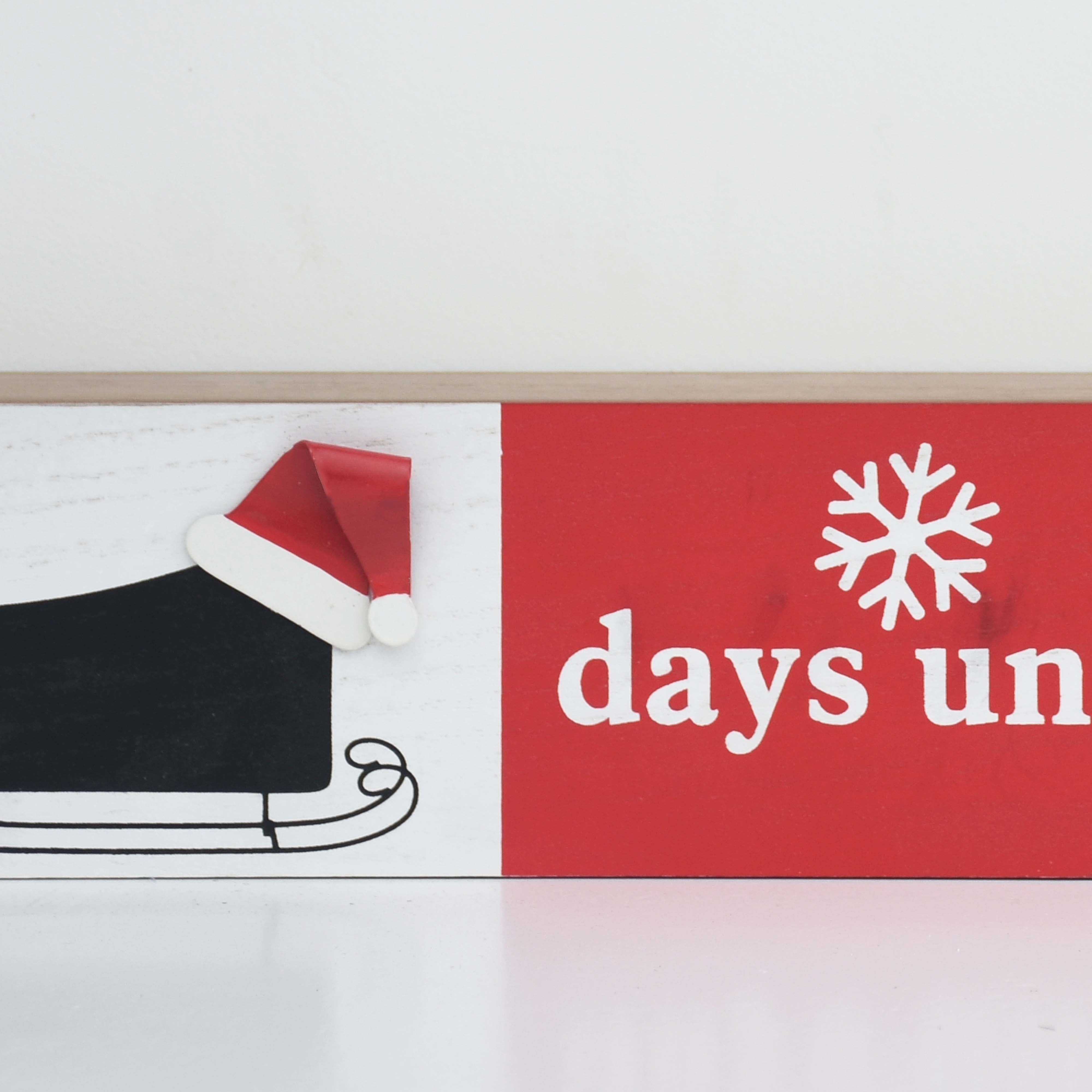Days until Christmas Wall Sign with Chalkboard Sleigh
