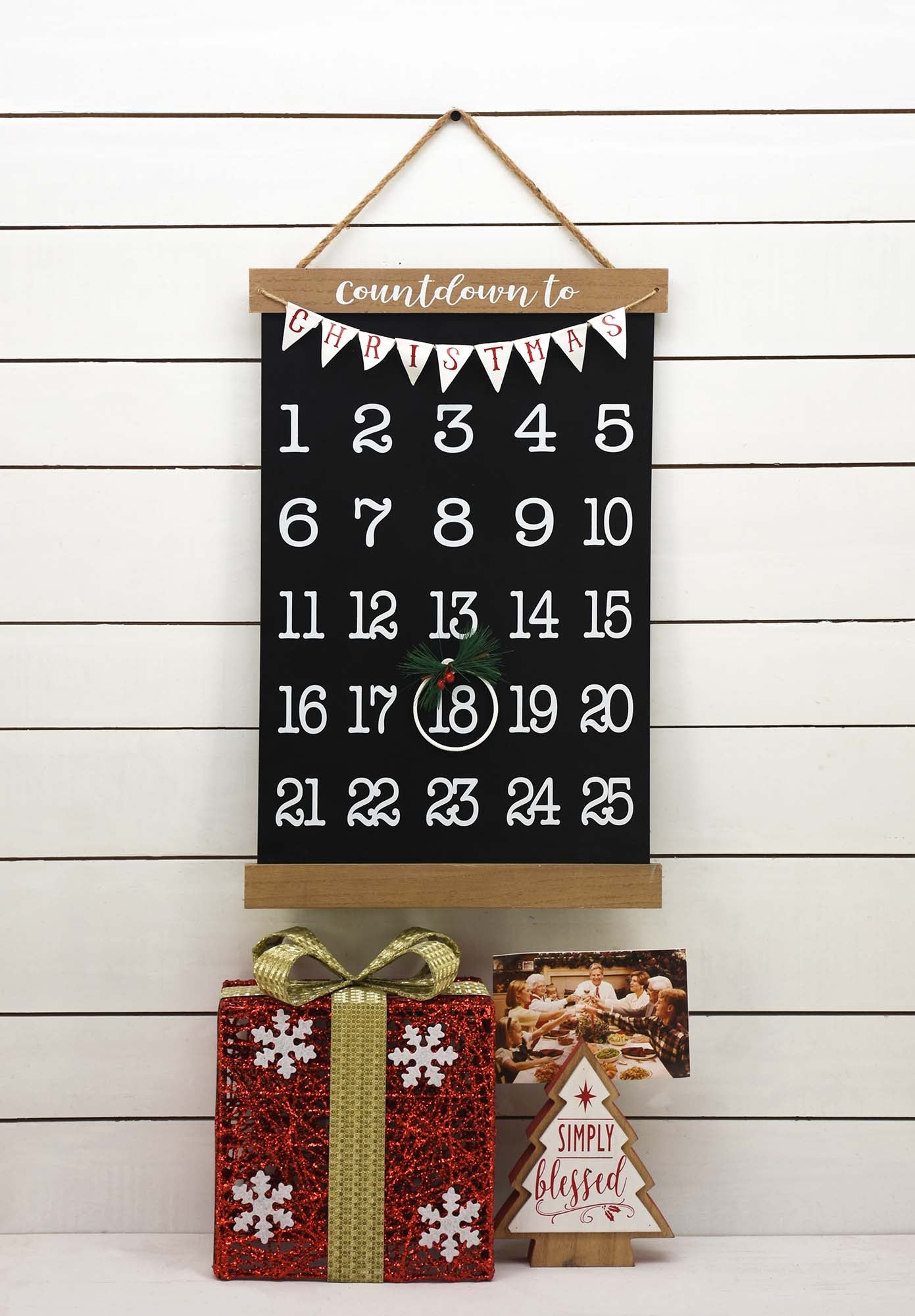 Countdown to Christmas Calendar Wall Hanging Decor