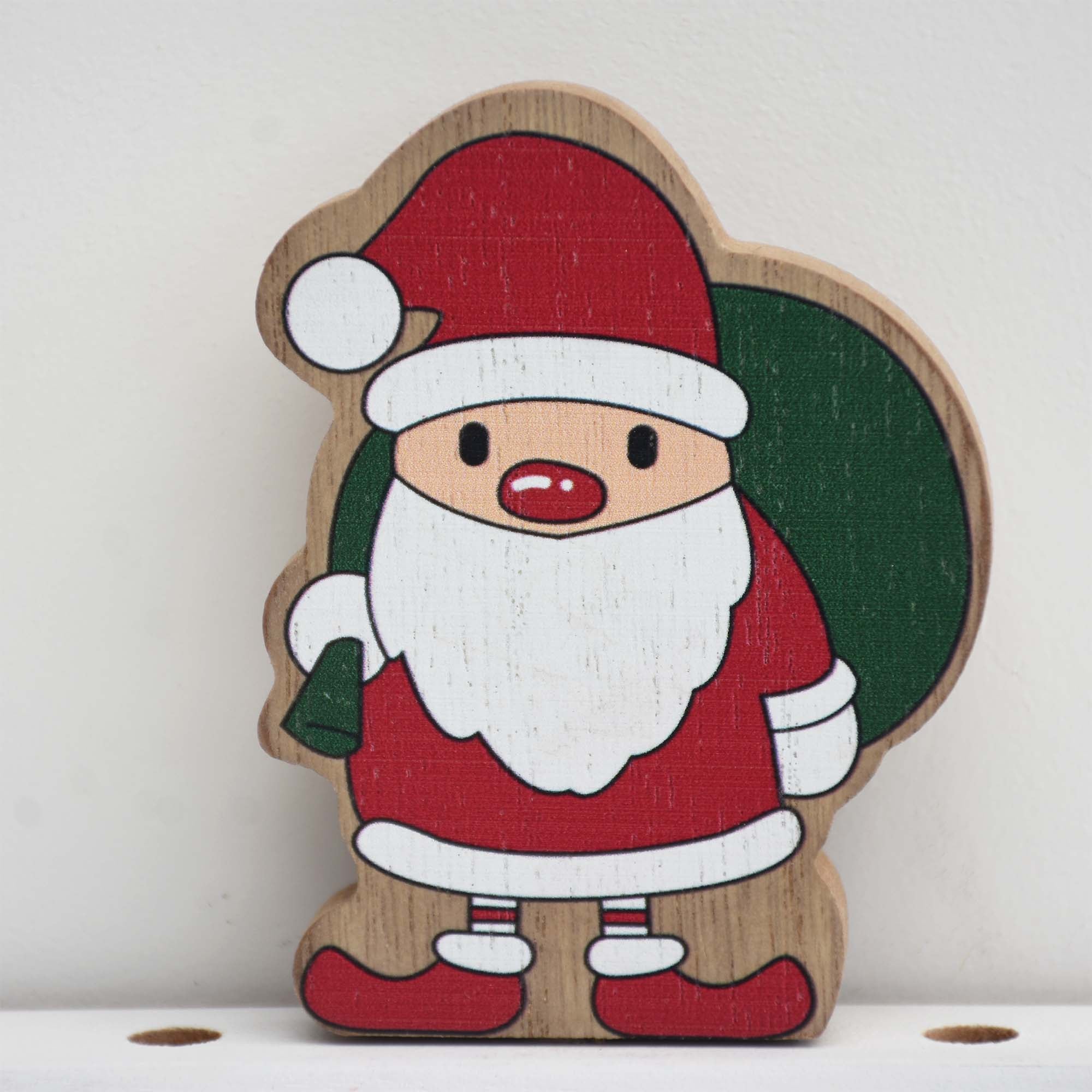 Christmas Countdown Wood Tabletop Sign with Santa