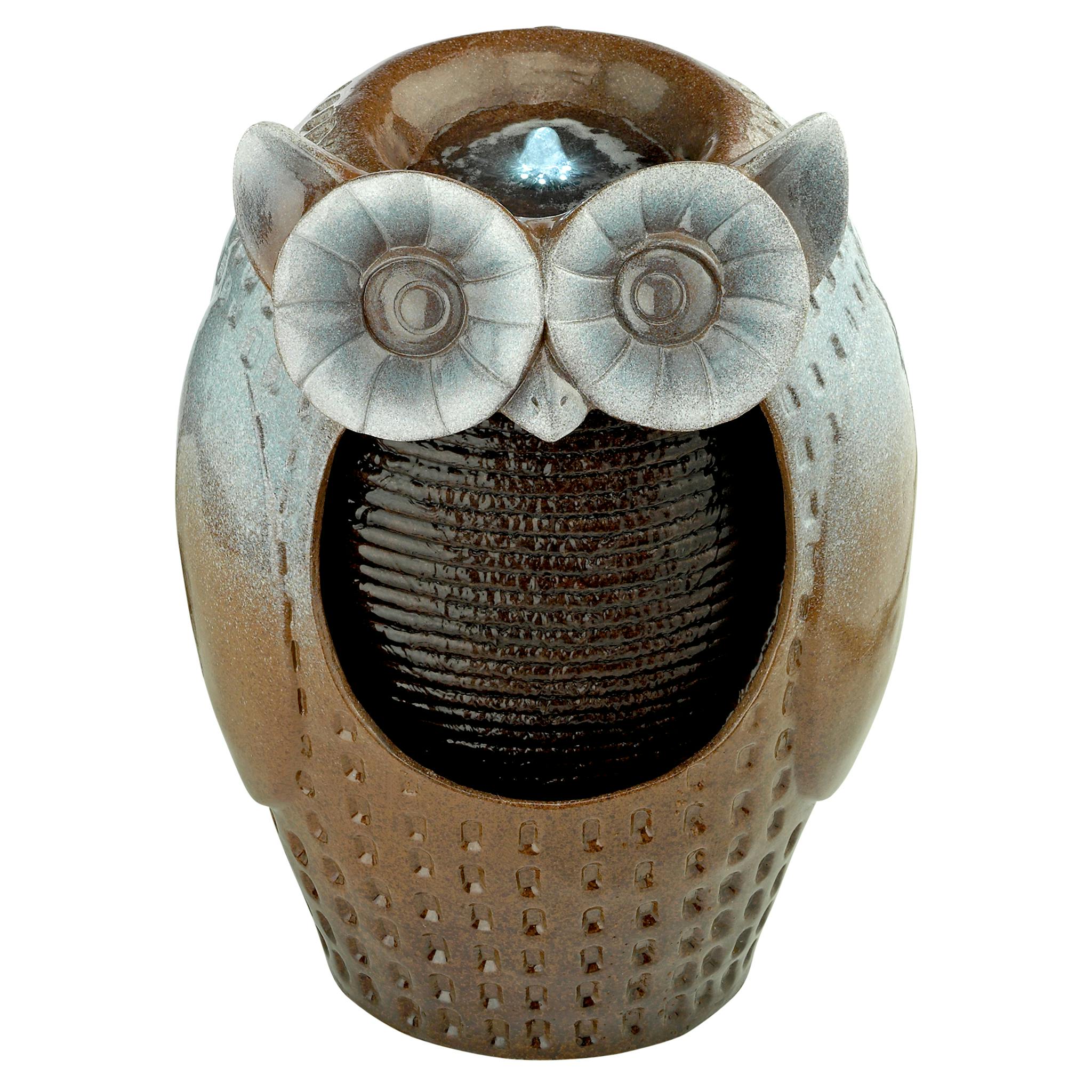 Professor Owl Cascading Garden Fountain