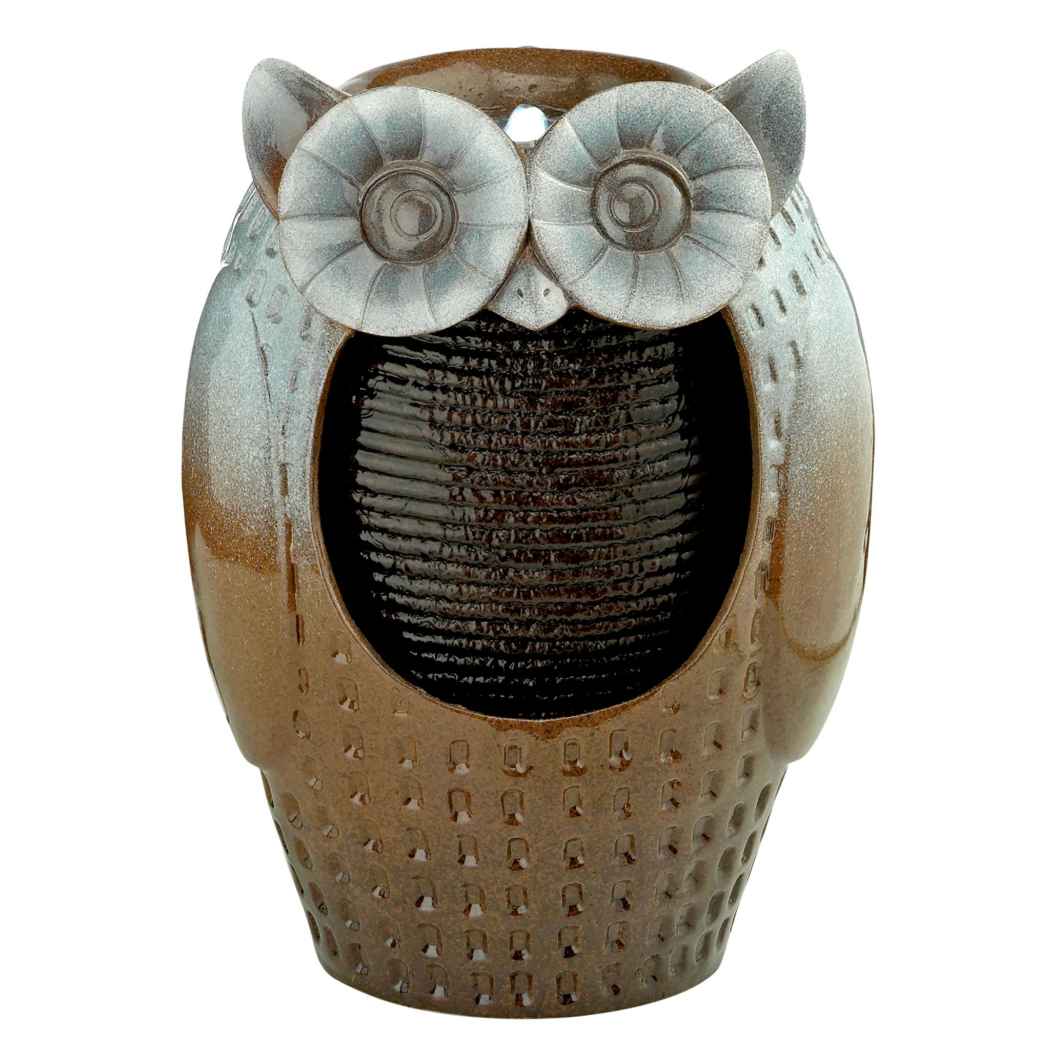 Professor Owl Cascading Garden Fountain
