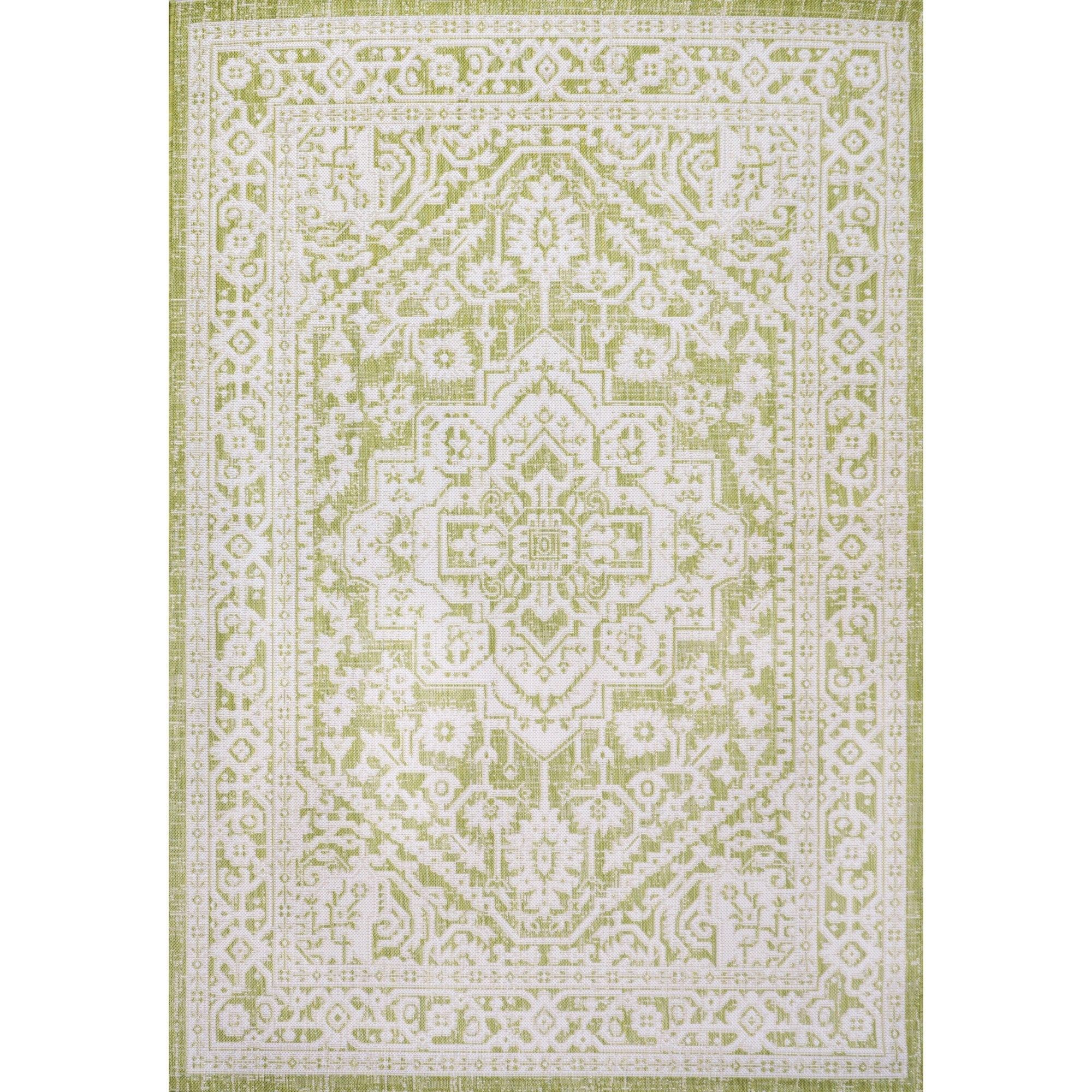 Sinjuri Medallion Textured Weave Indoor/Outdoor Area Rug