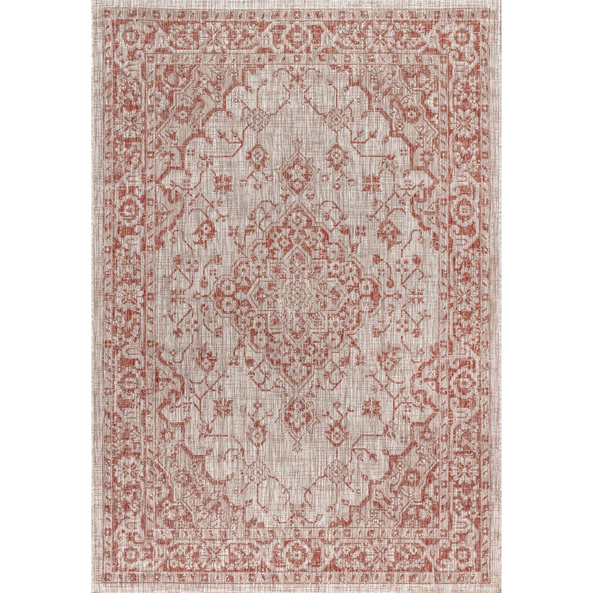 Rozetta Boho Medallion Textured Weave Indoor/Outdoor Area Rug