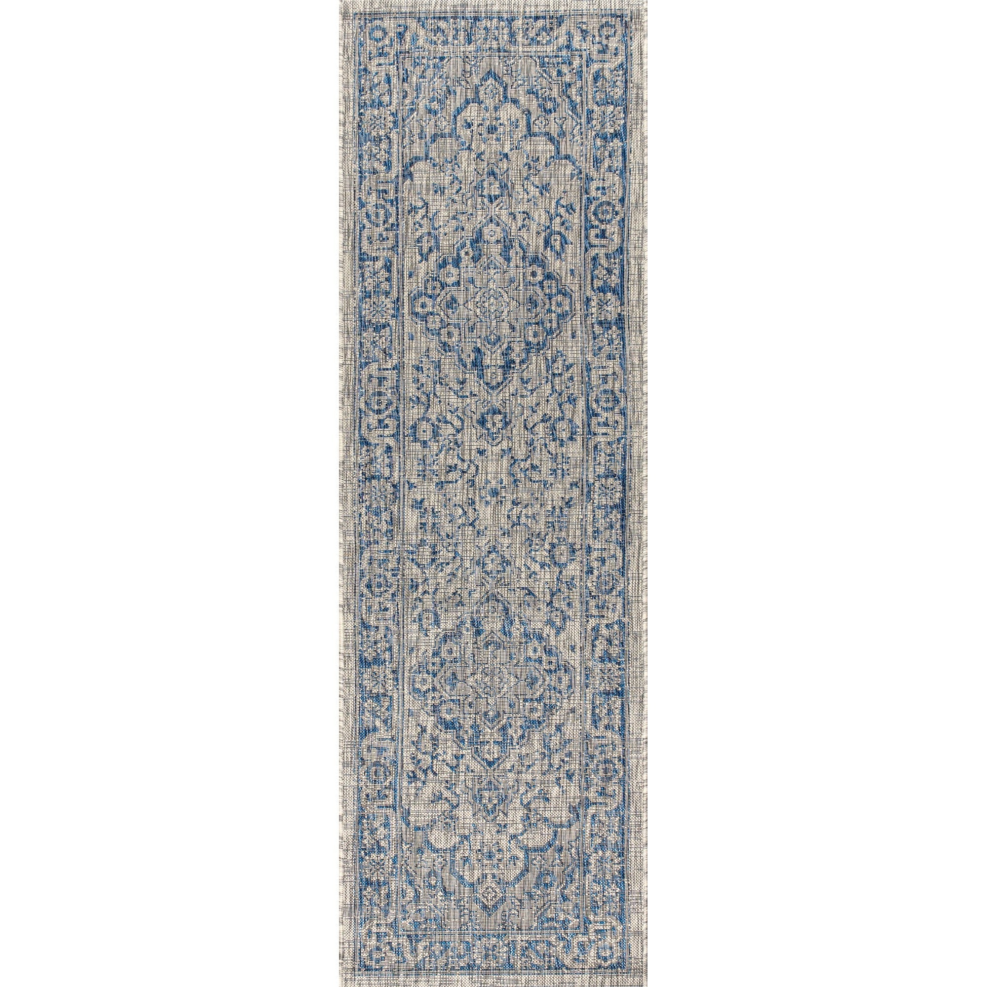 Rozetta Boho Medallion Textured Weave Indoor/Outdoor Runner Rug