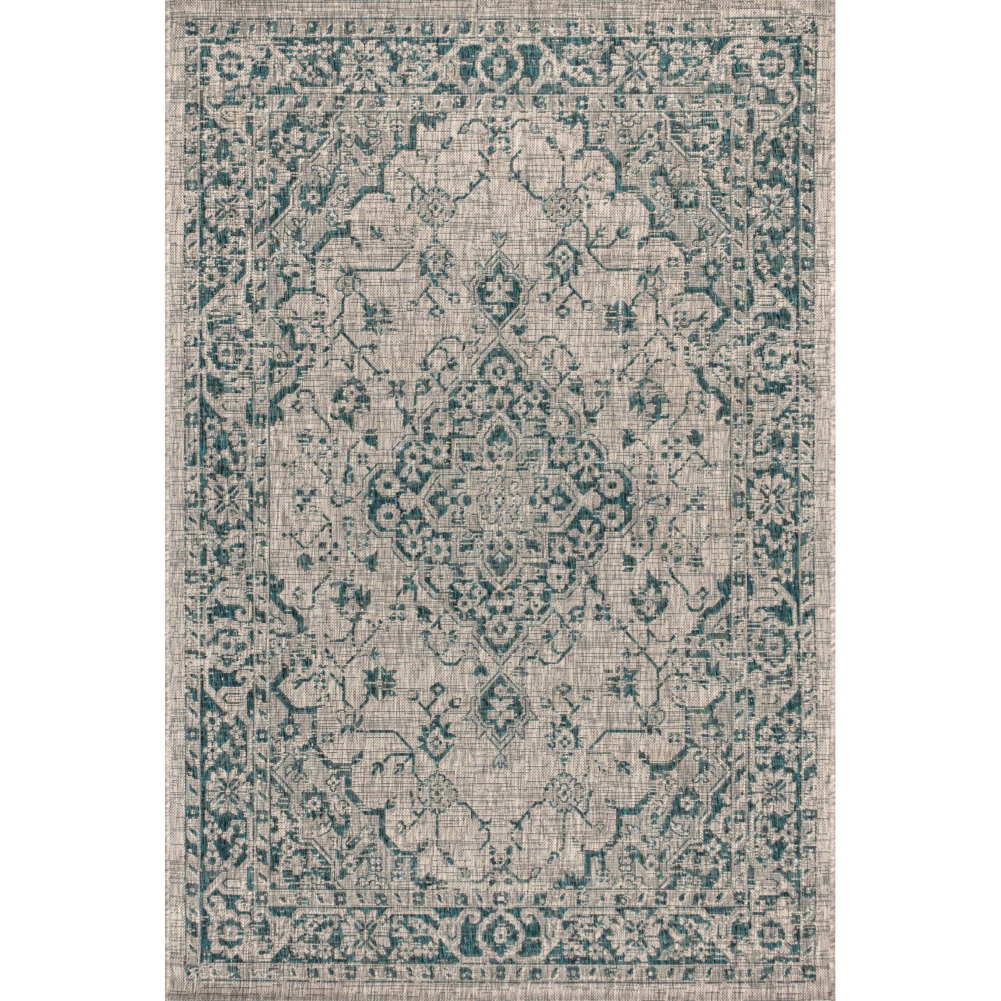 Rozetta Boho Medallion Textured Weave Indoor/Outdoor Area Rug